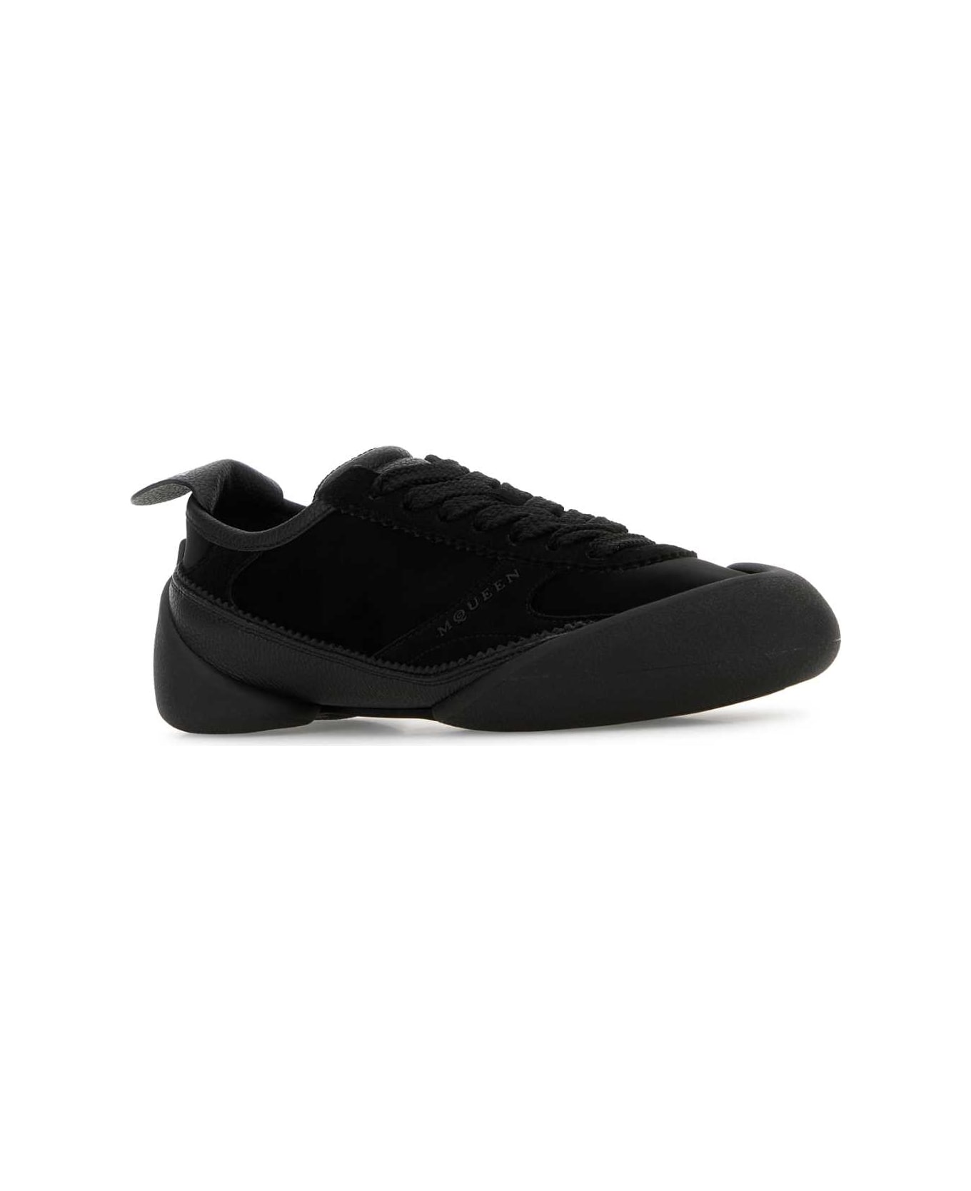 Alexander McQueen Black Canvas And Suede Sneakers - BLACKBLACKBLACK