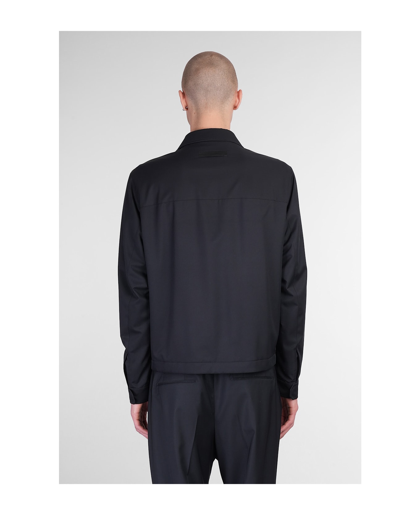 Zegna Casual Jacket In Black Polyester - black
