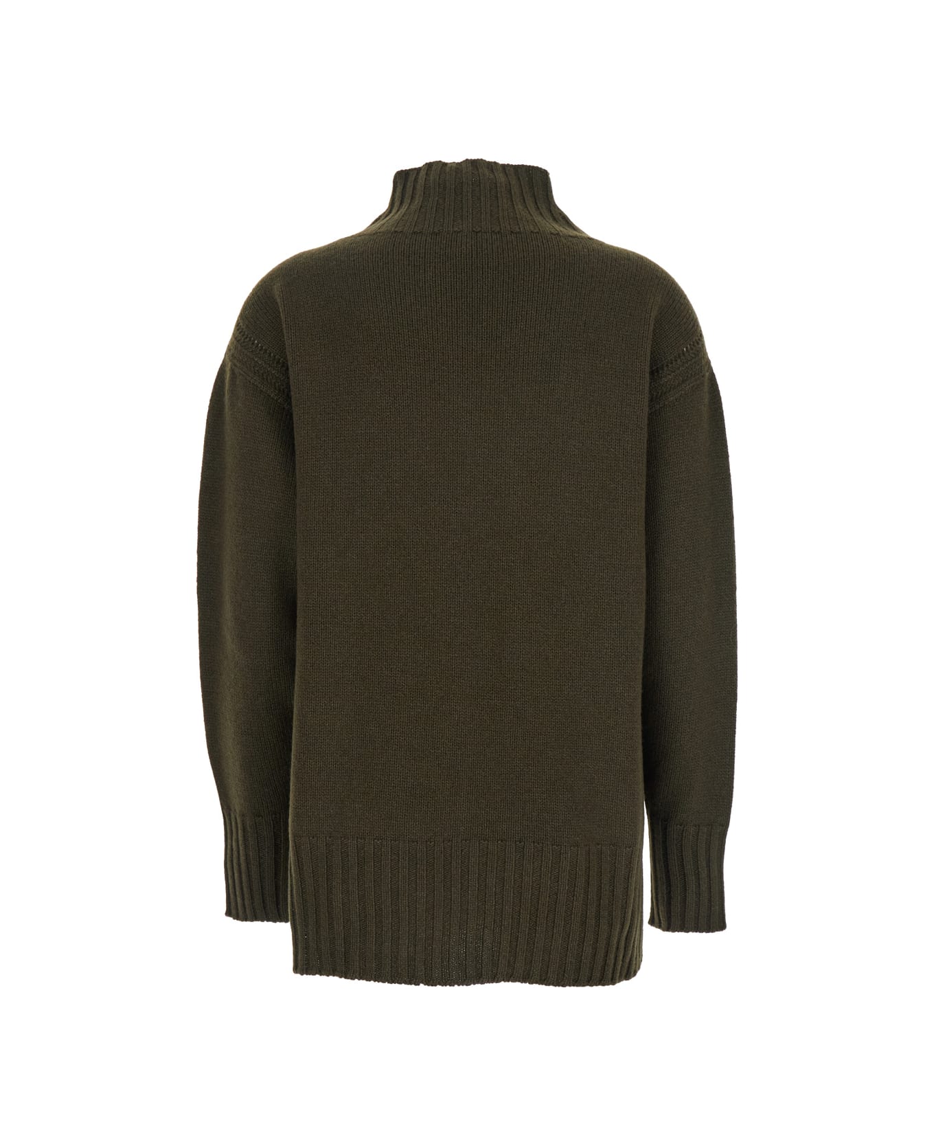 Tom Ford Brown Sweater With Mock Neck And Dropped Shoulders In Cashmere And Cotton Blend Woman - Brown