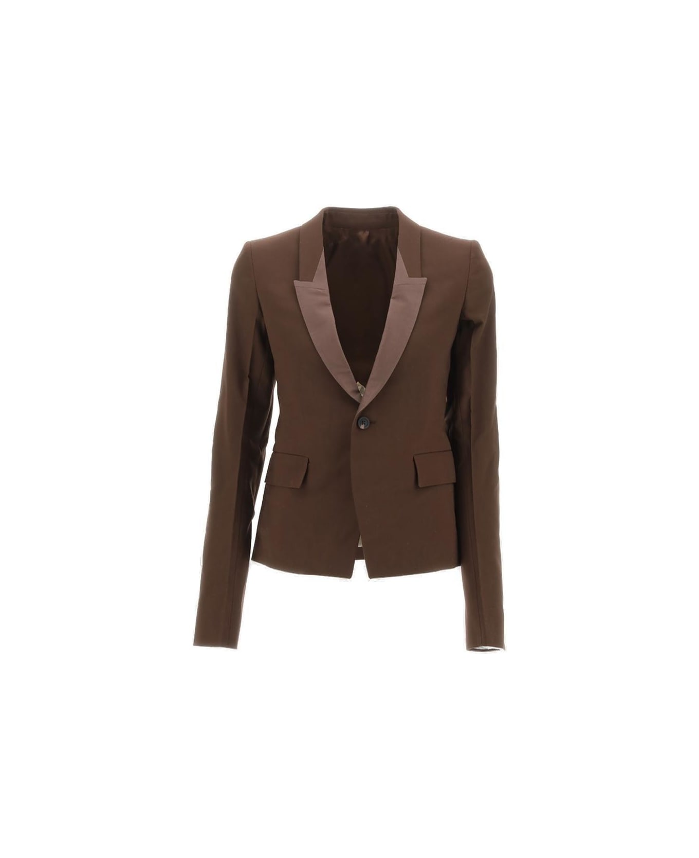 Rick Owens Single-breasted Tailored Blazer - BROWN  