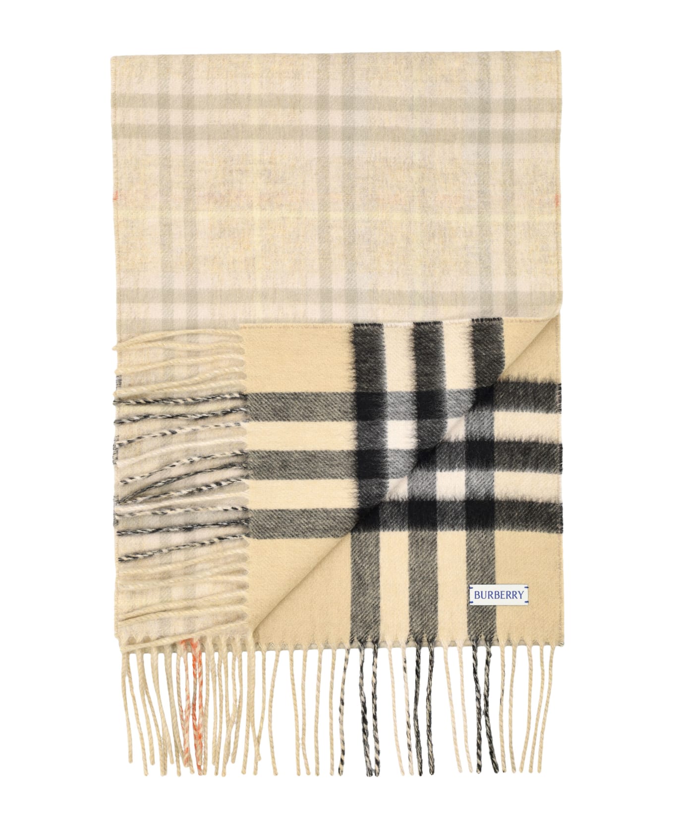 Burberry London Reversible Pale Check Cashmere Scarf - SAND/FLEX MELANGE