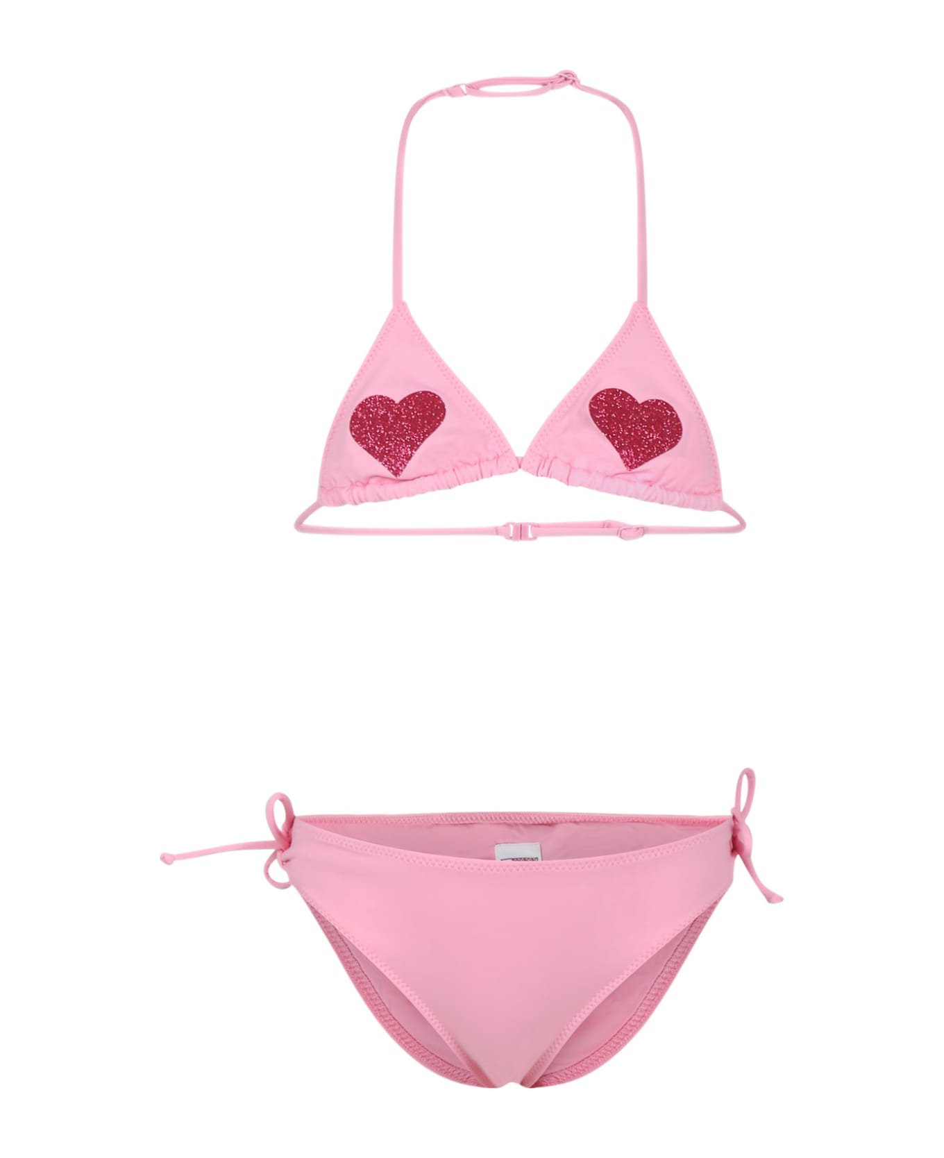 MC2 Saint Barth Pink Bikini For Girl With Hearts - Pink