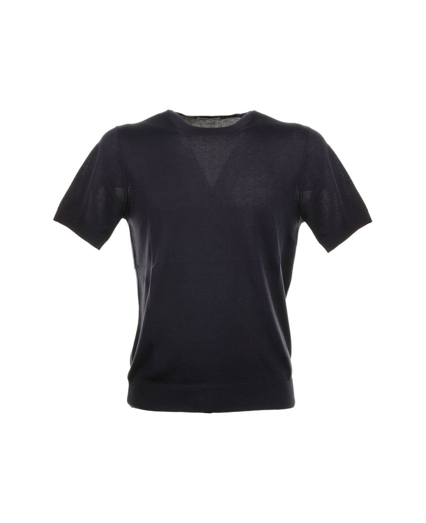 Paolo Pecora Crewneck Knitted T-shirt - Blue