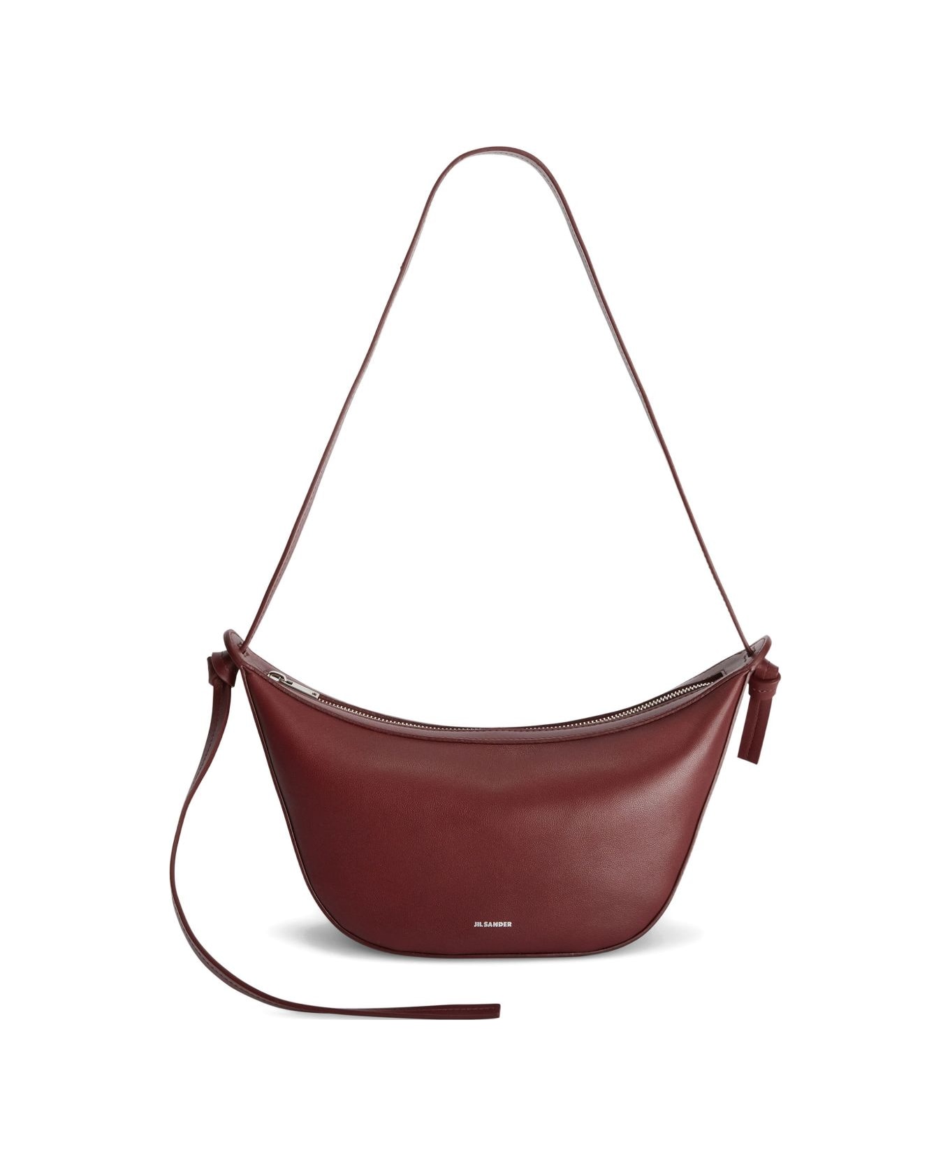 Jil Sander Knot Small Leather Crossbody Bag - Bordeaux