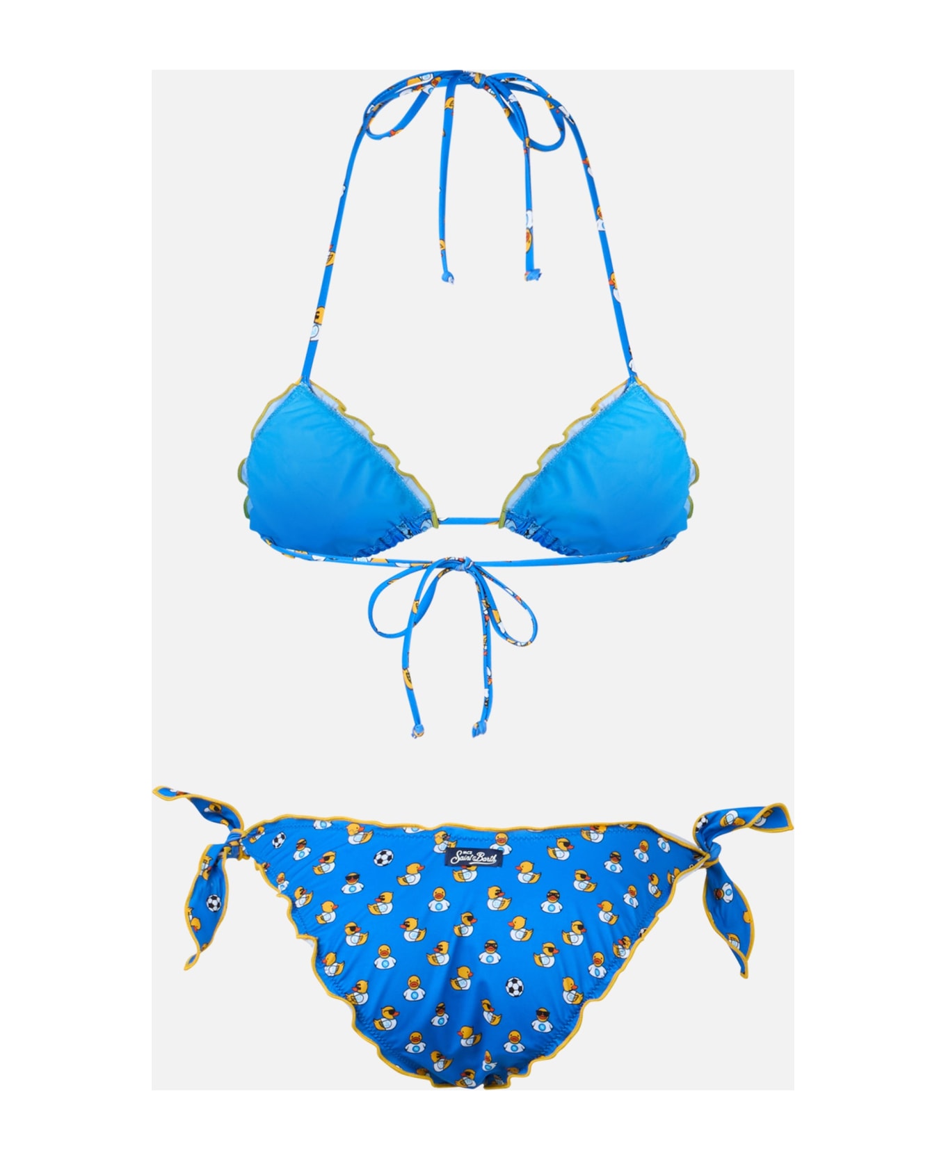 MC2 Saint Barth Woman Ducky Napoli Print Triangle Classic Bikini Sarius | Ssc Napoli Special Edition - BLUETTE