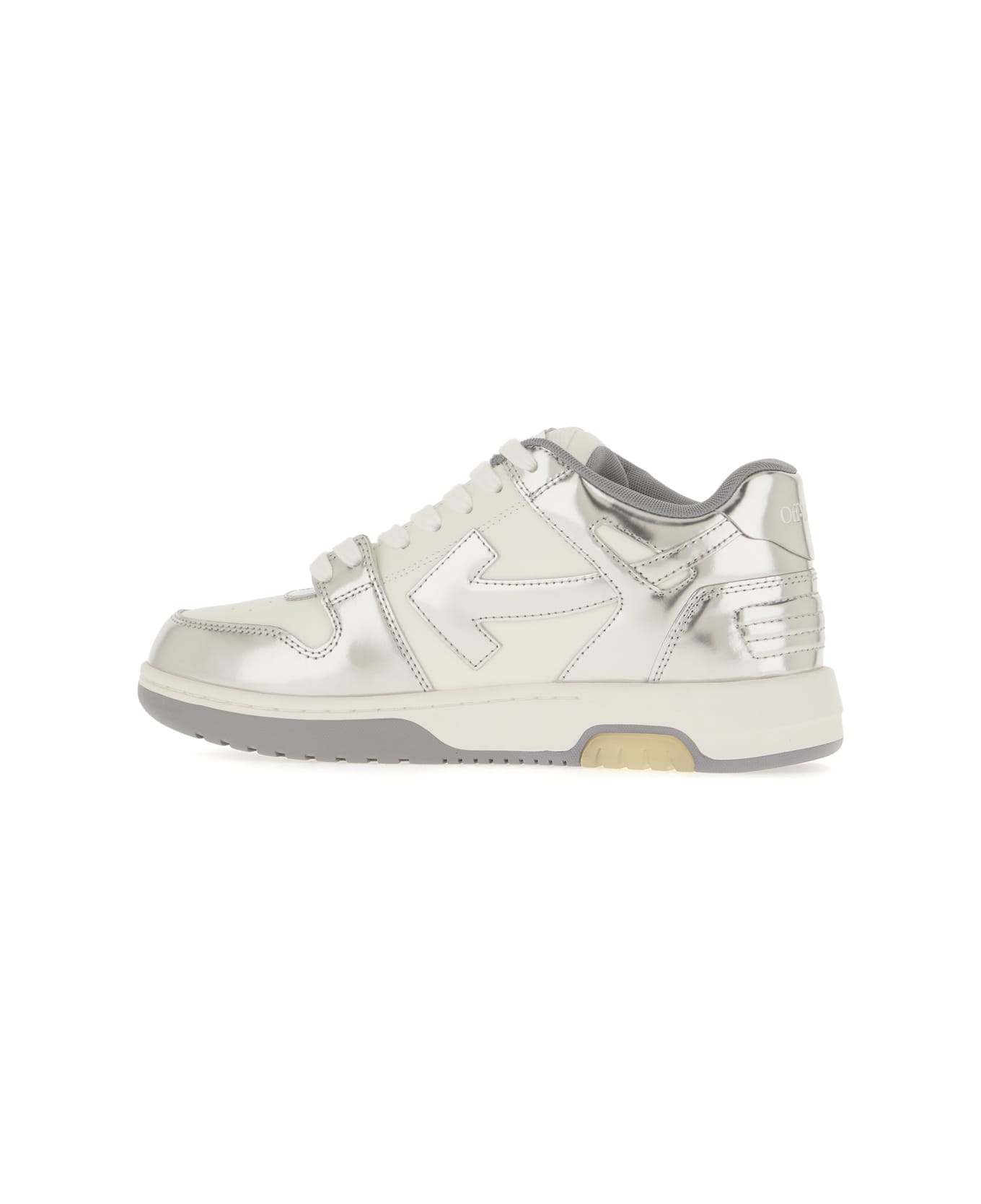 Off-White Two-tone Leather And Polyester Out Off Office Sneakers - WHITE SILVER