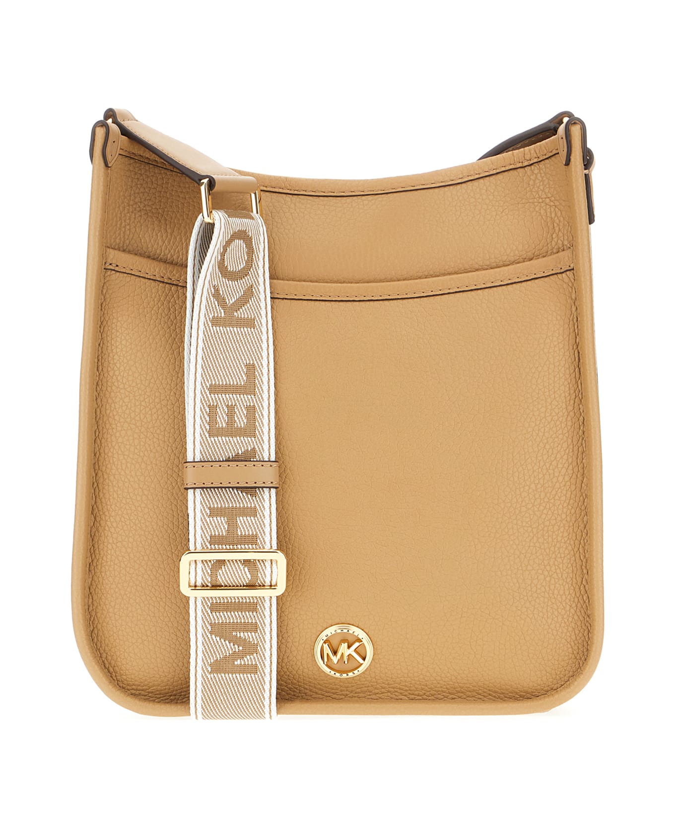 Michael Kors Cappuccino Leather Raven Crossbody Bag - CAMEL