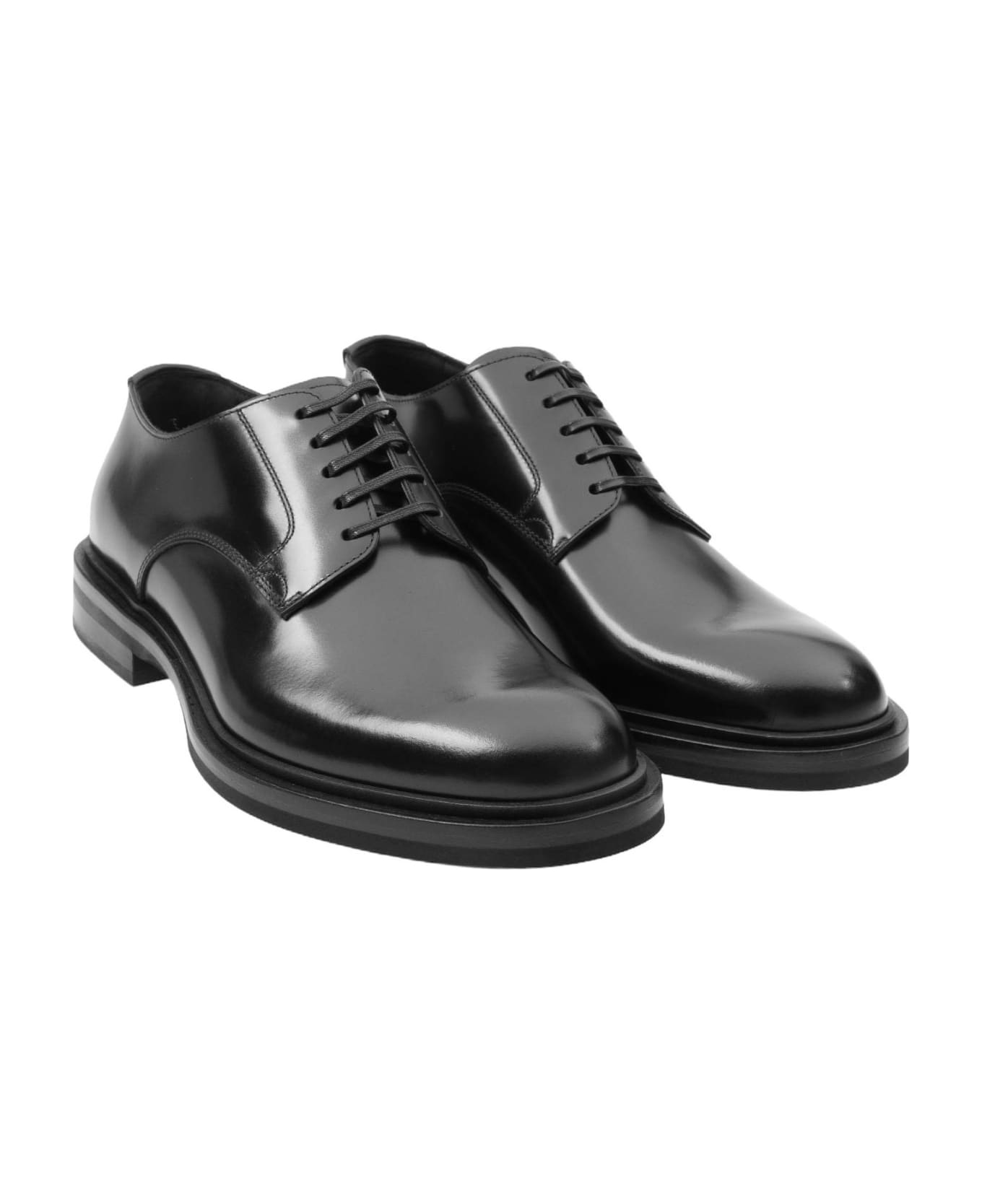 Dolce & Gabbana Derby In Black Brushed Calfskin - Black