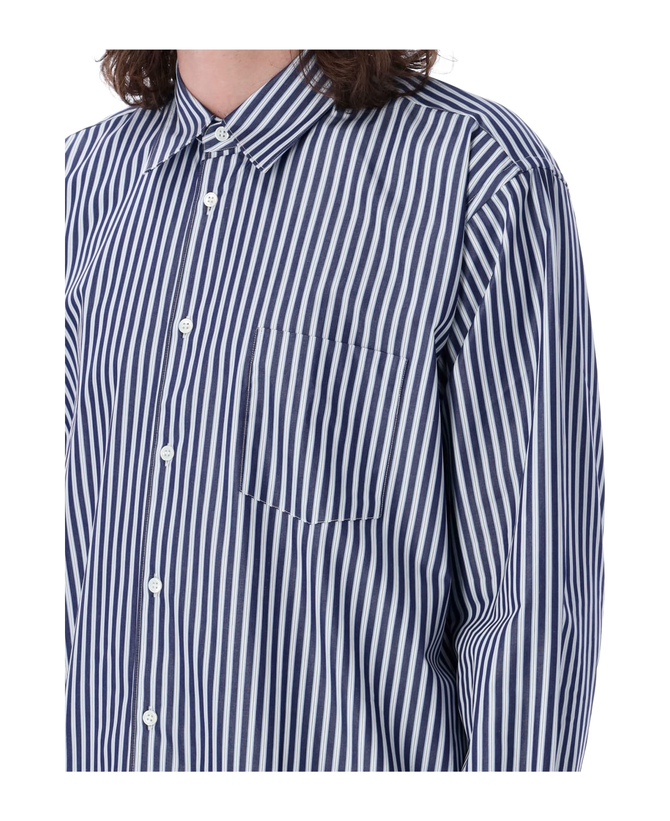Comme des Garçons Shirt Stripes Shirt - WHITE BLUE