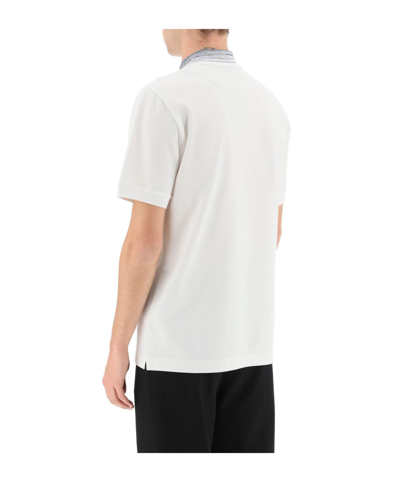 Missoni White Cotton Polo Shirt - WHITE NAVY WHITE (White)