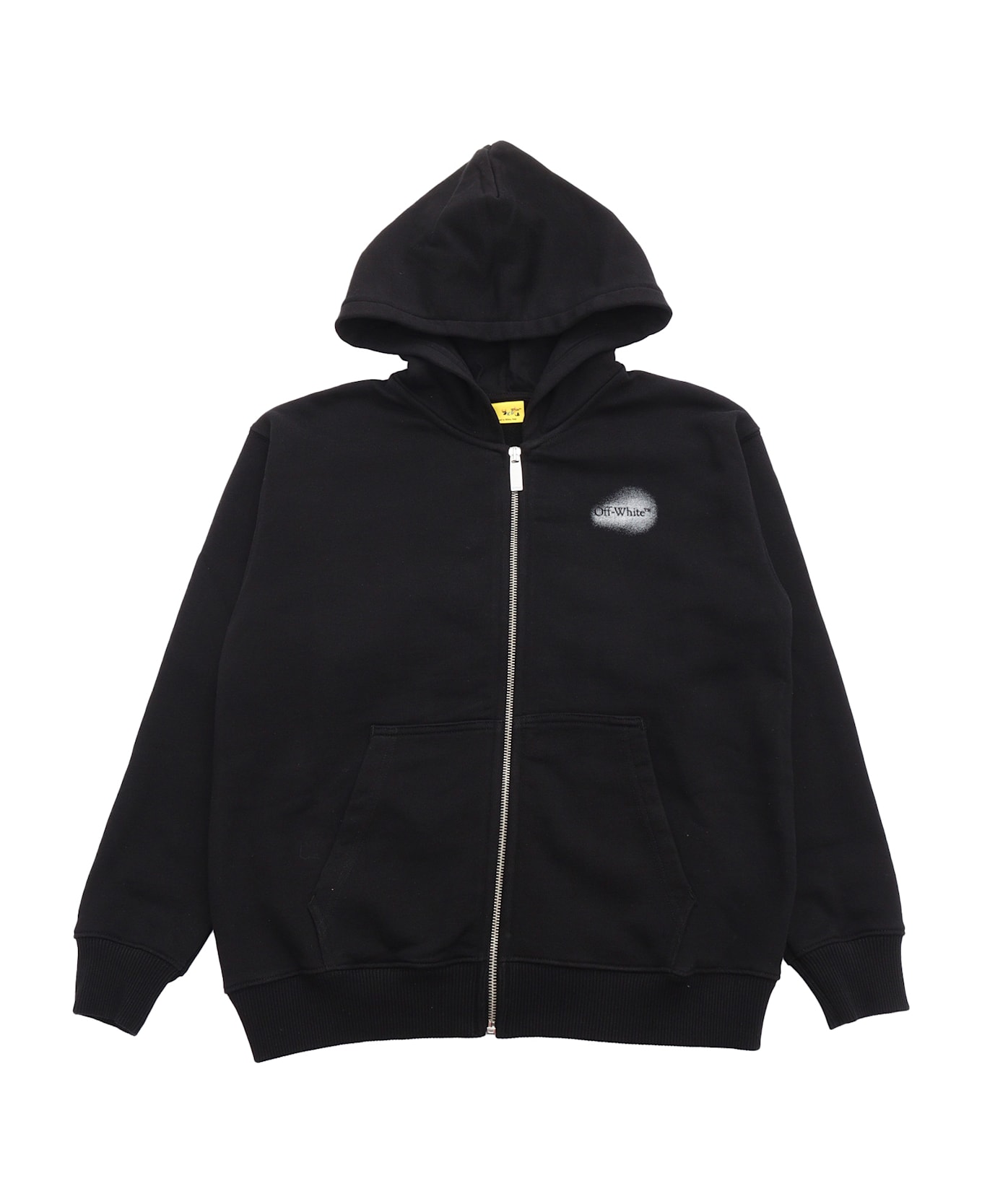 Off-White Arrow Spray Hoodie Zip Up Black - White - BLACK