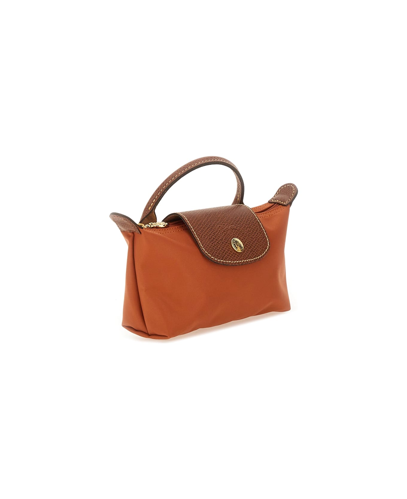 Longchamp "le Pliage" Clutch Bag With Handle - ORANGE