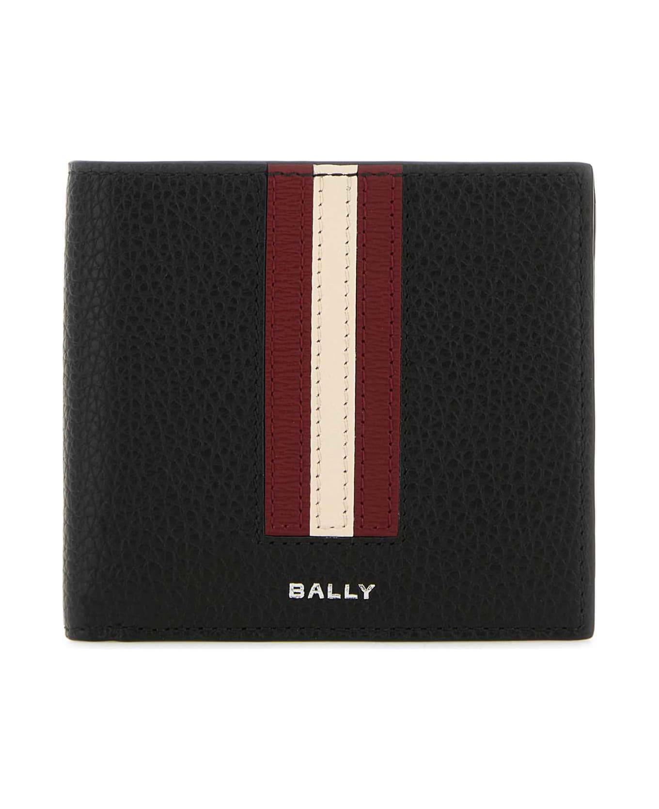 Bally Black Leather Wallet - BLACKBALLYREDPALL