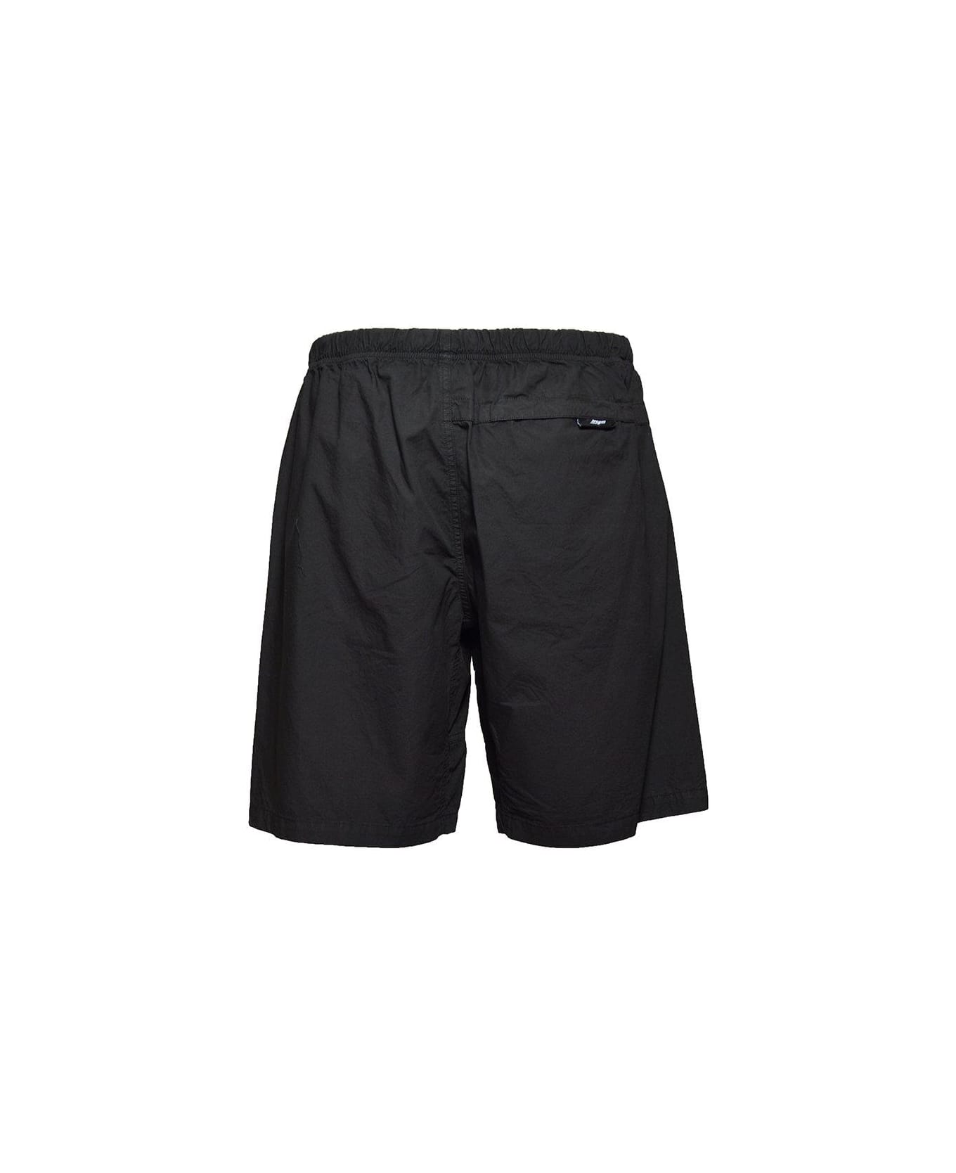 MSGM Elastic Belted Waist Shorts - Black ショートパンツ