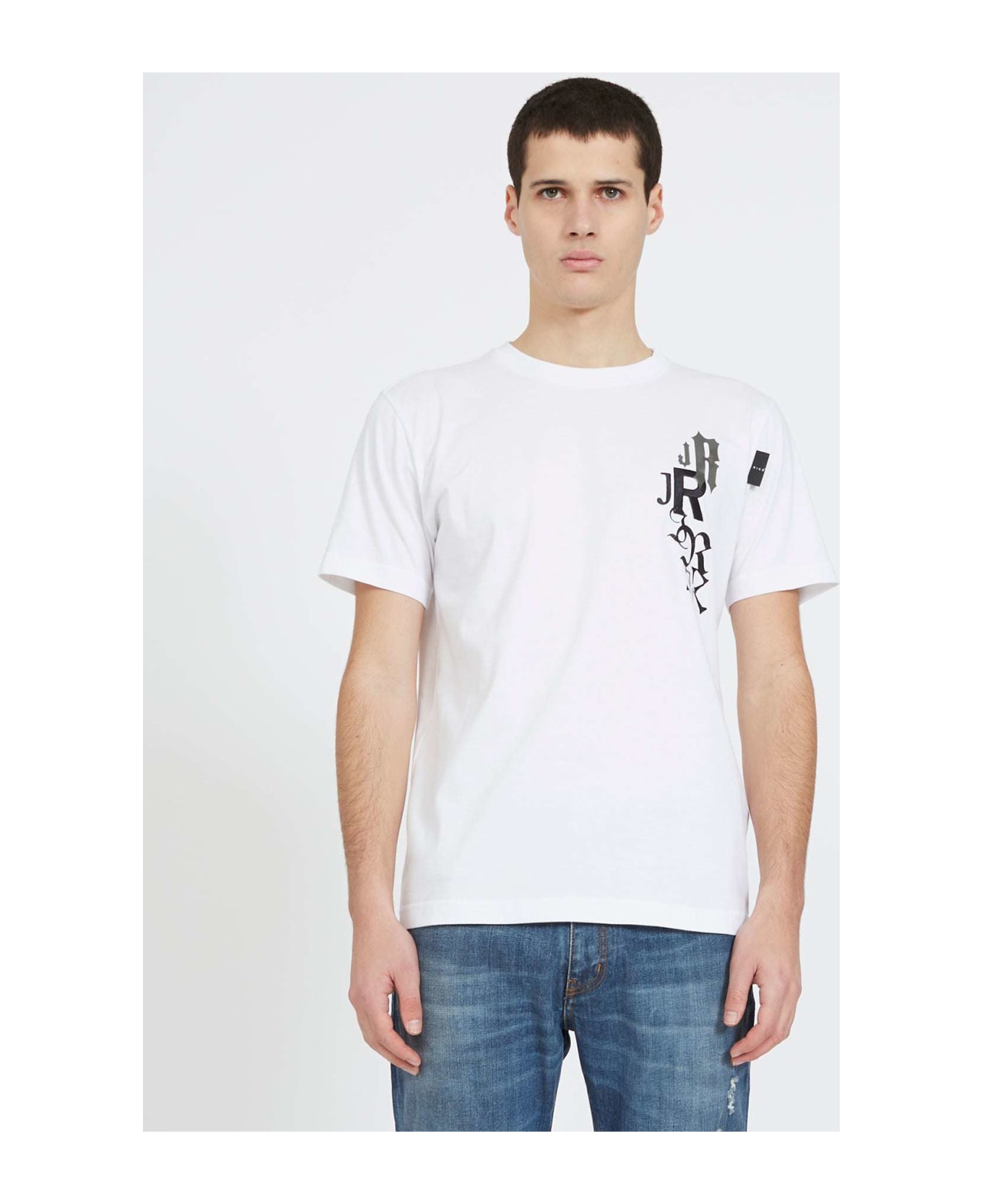 John Richmond T-shirt With Graphics On The Back - Bianco