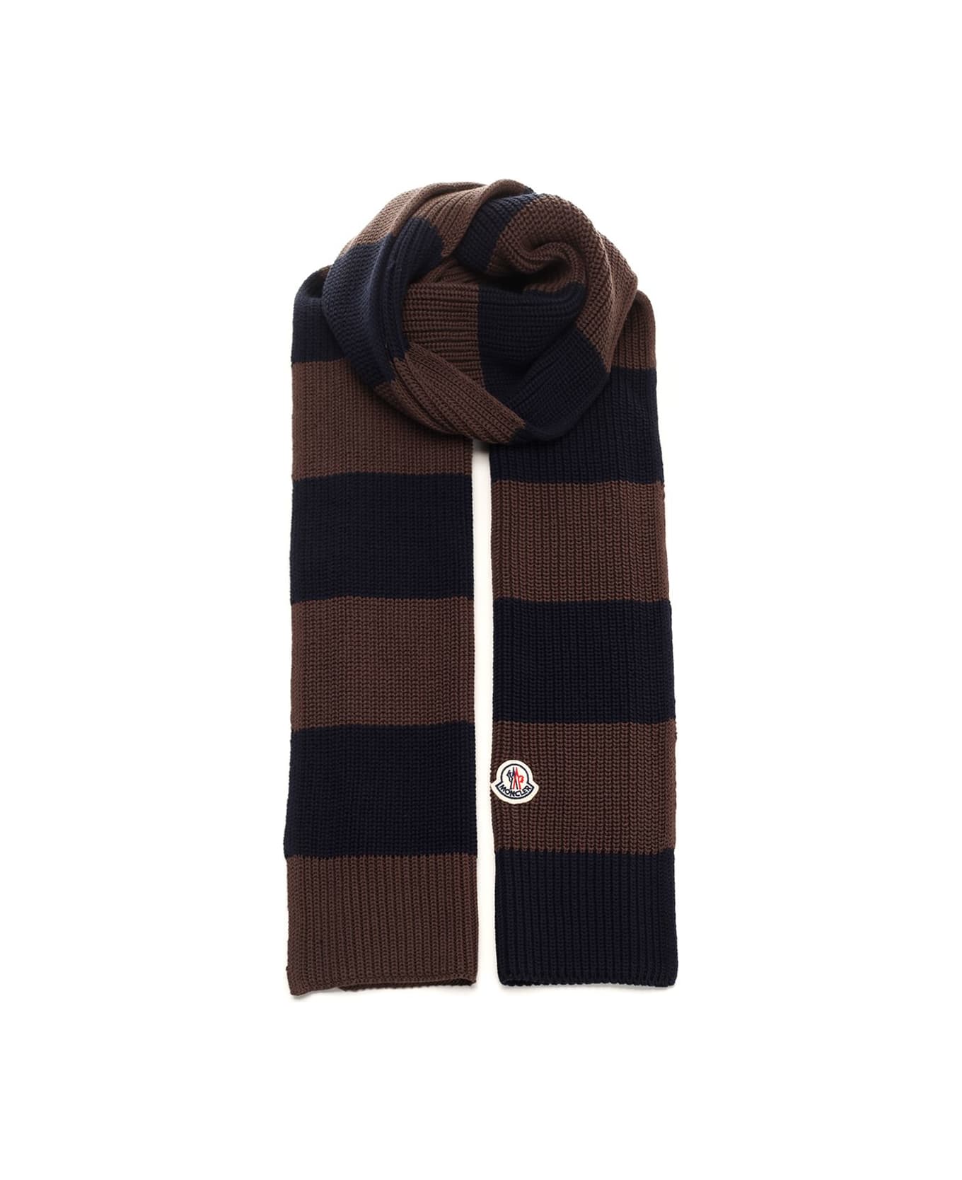 Moncler Striped Cotton Scarf - Black