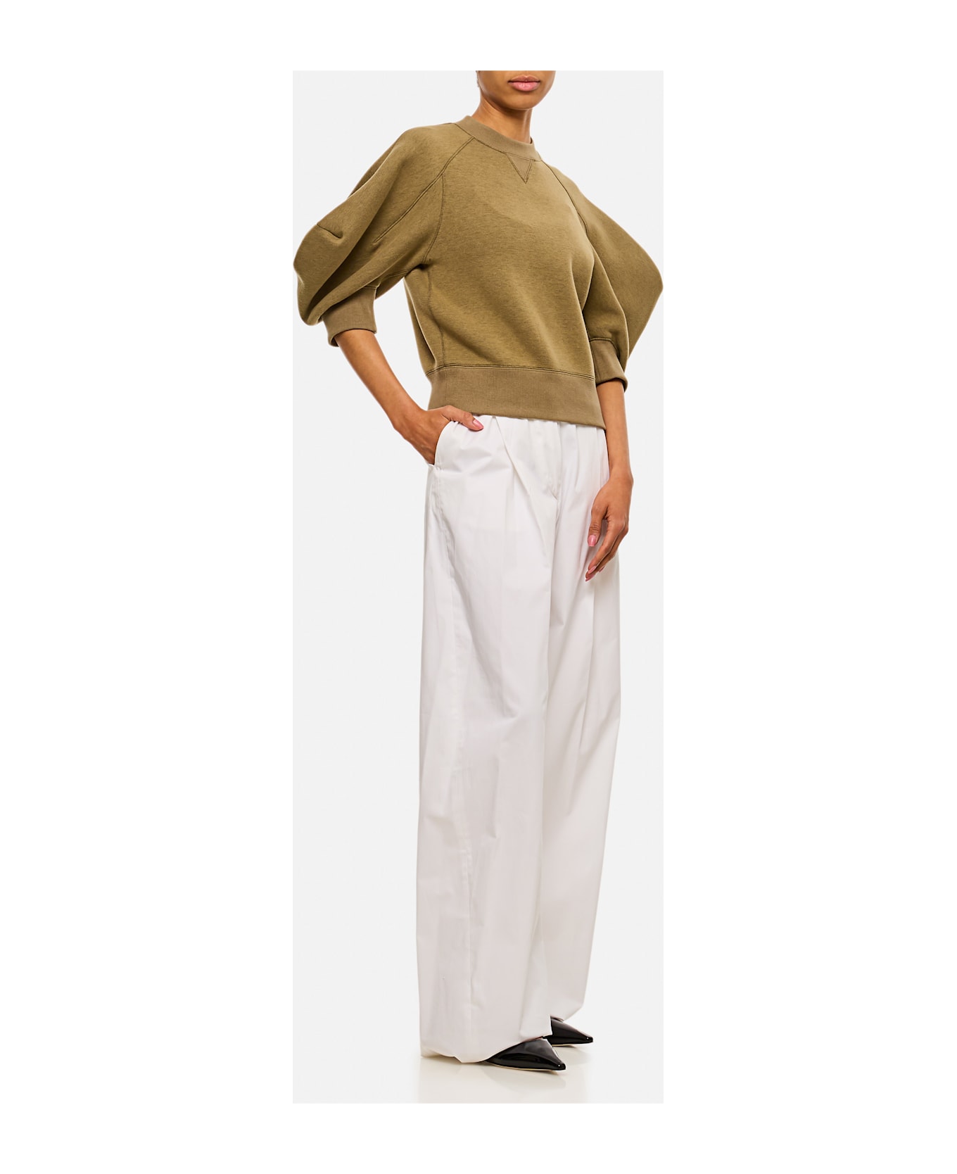 TheLatest Billie Popeline Trousers - White