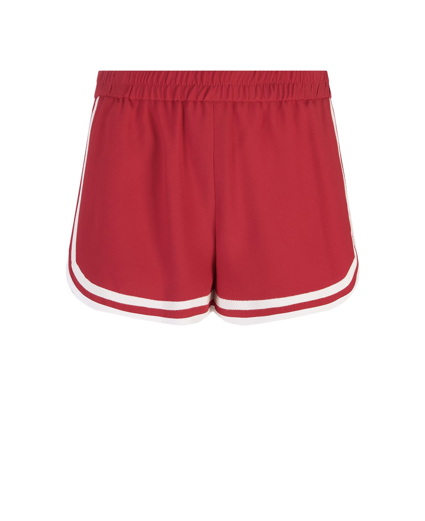 RED Valentino Ruby Shorts With Striped Details - Rosso ショートパンツ