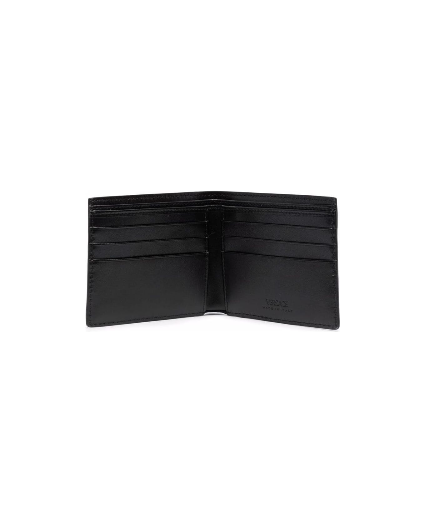 Versace Bifold Monogram Leather Wallet - Grey