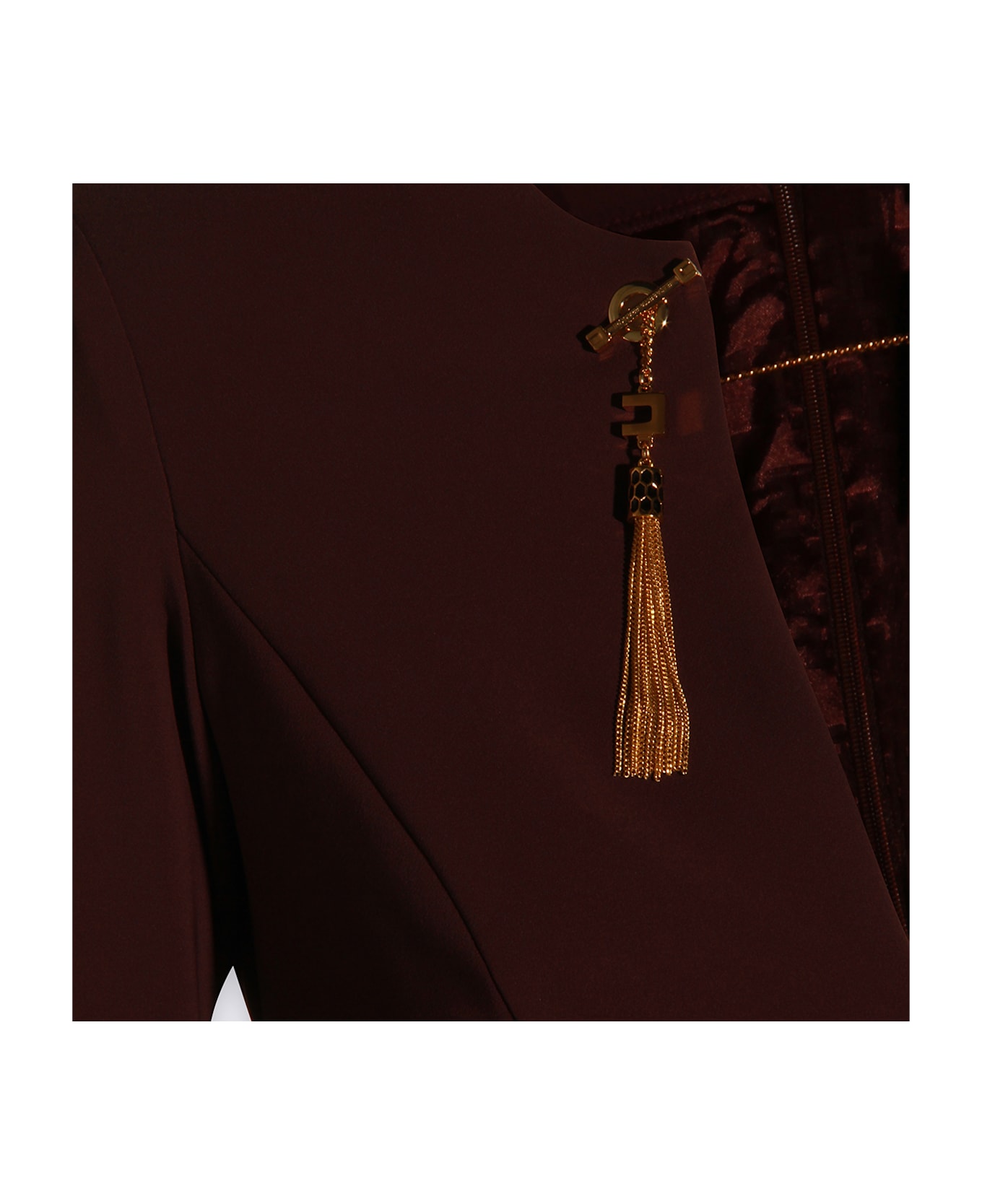 Elisabetta Franchi Dark Red Dress - MERLOT