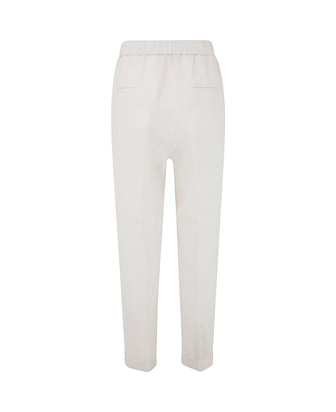 Peserico Elastic Regular Trousers - Natural White ボトムス