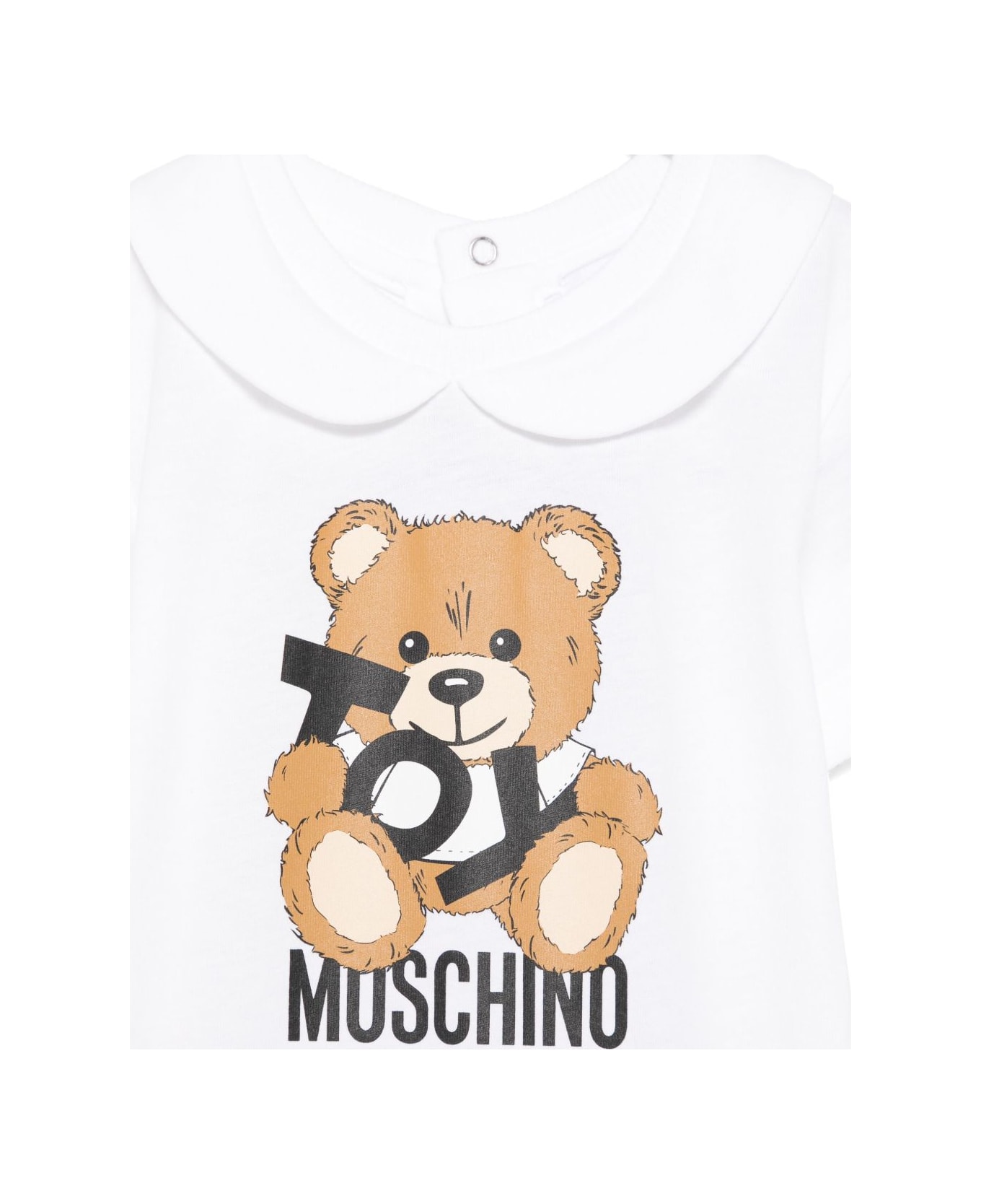 Moschino Kids Leo Teddy Print Romper - White