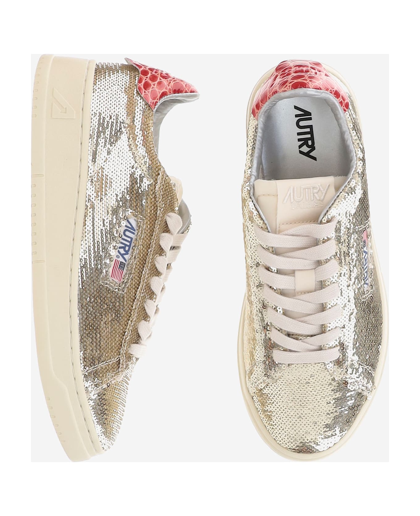 Autry Dallas Low Sparkling Sneakers - Golden