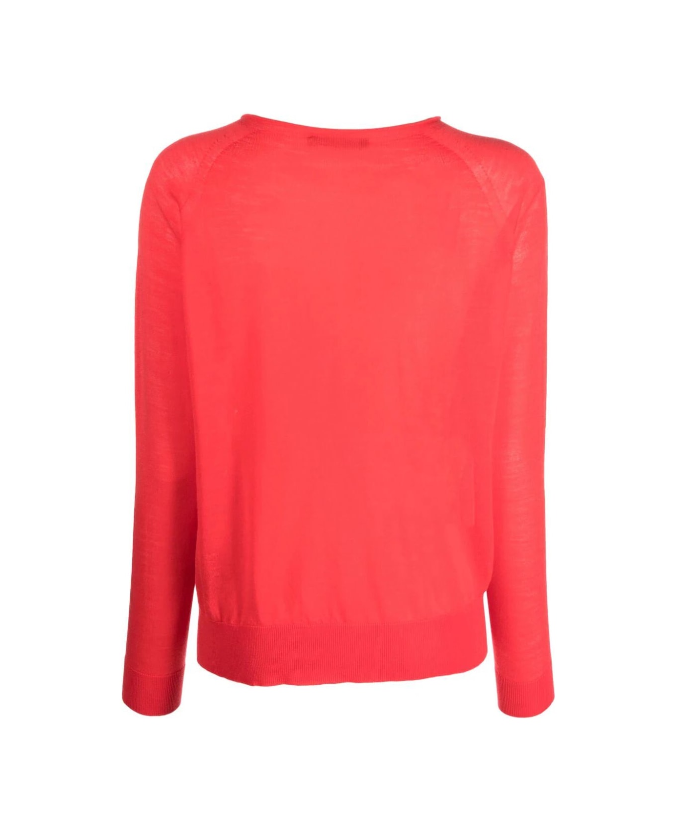 Nuur Boat Neck Sweater - Red ニットウェア