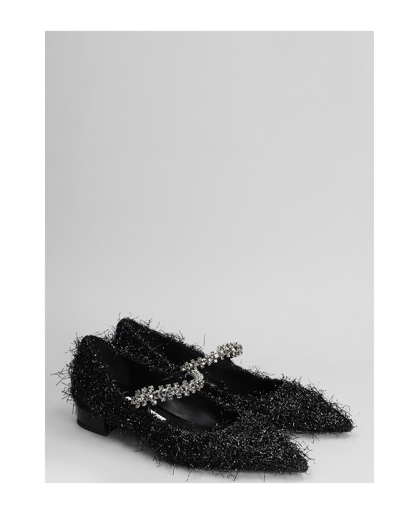 Jimmy Choo Bing Pump Flat Ballet Flats In Black Laminate - black
