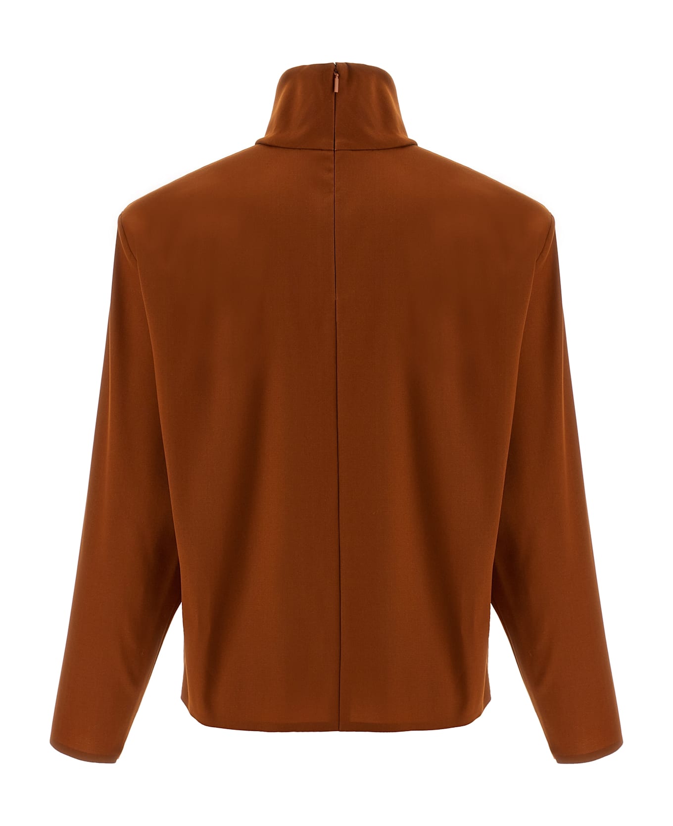 Saint Laurent Structured Shoulder Sweater - Brown