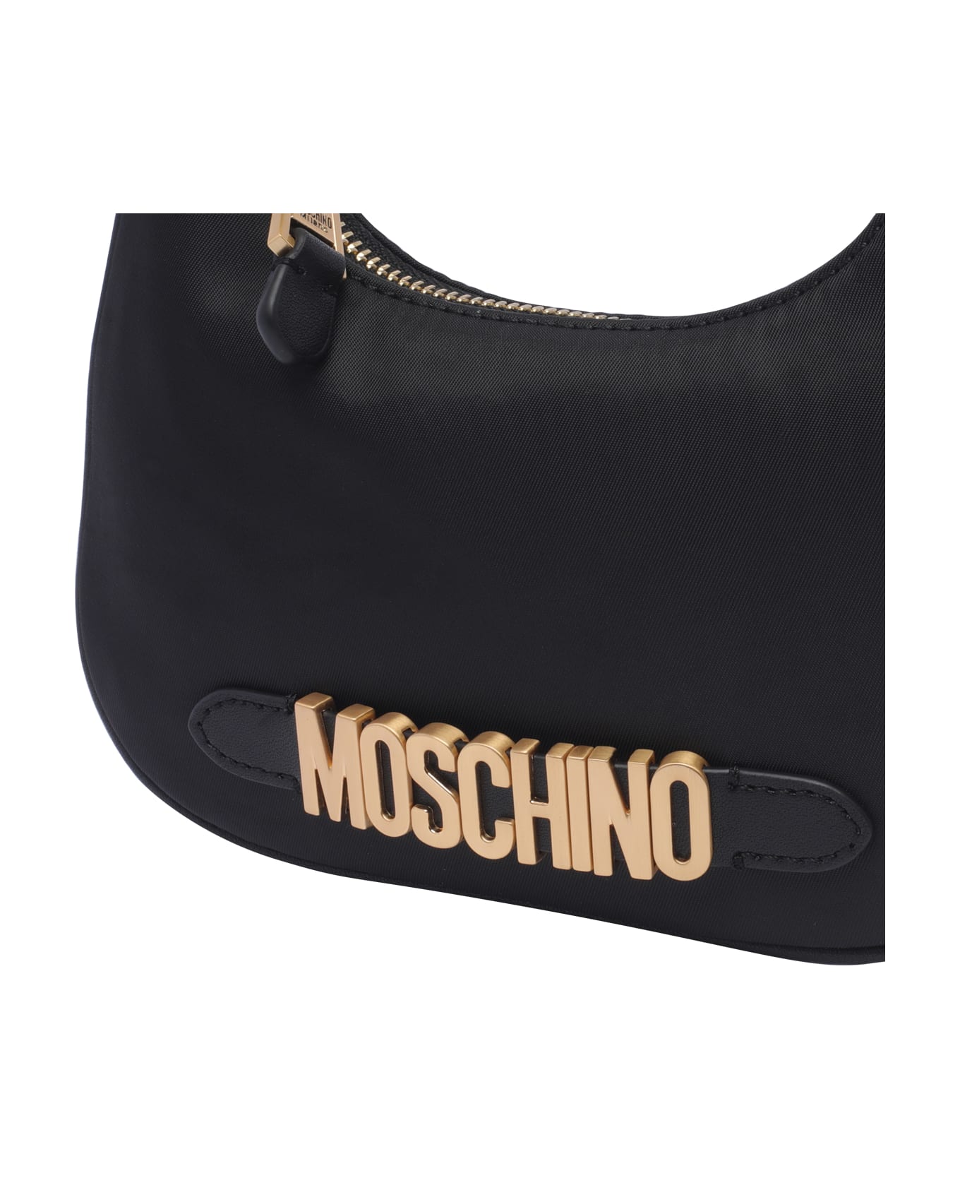 Moschino Lettering Logo Shoulder Bag - Black