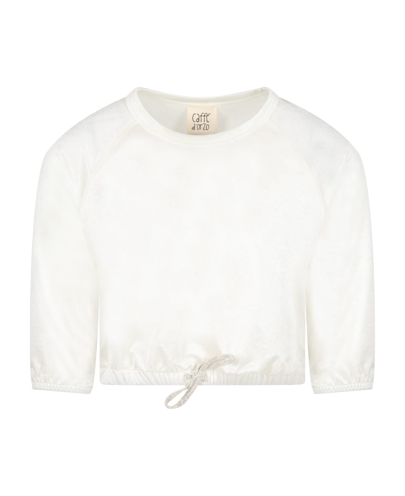 Caffe' d'Orzo Ivory Sweatshirt For Girl - Ivory ニットウェア＆スウェットシャツ