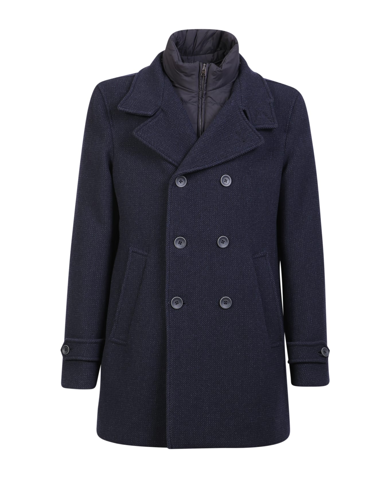 Herno Busy Wool And Ecoage Coat - Black