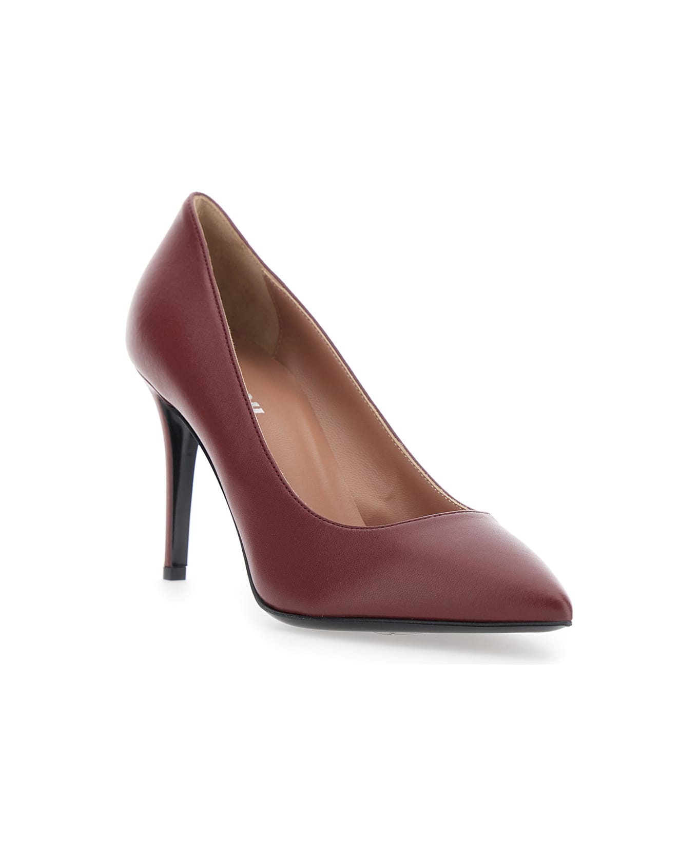 Pollini Bordeaux Pumps With Stiletto High Heel In Suede Woman - Bordeaux