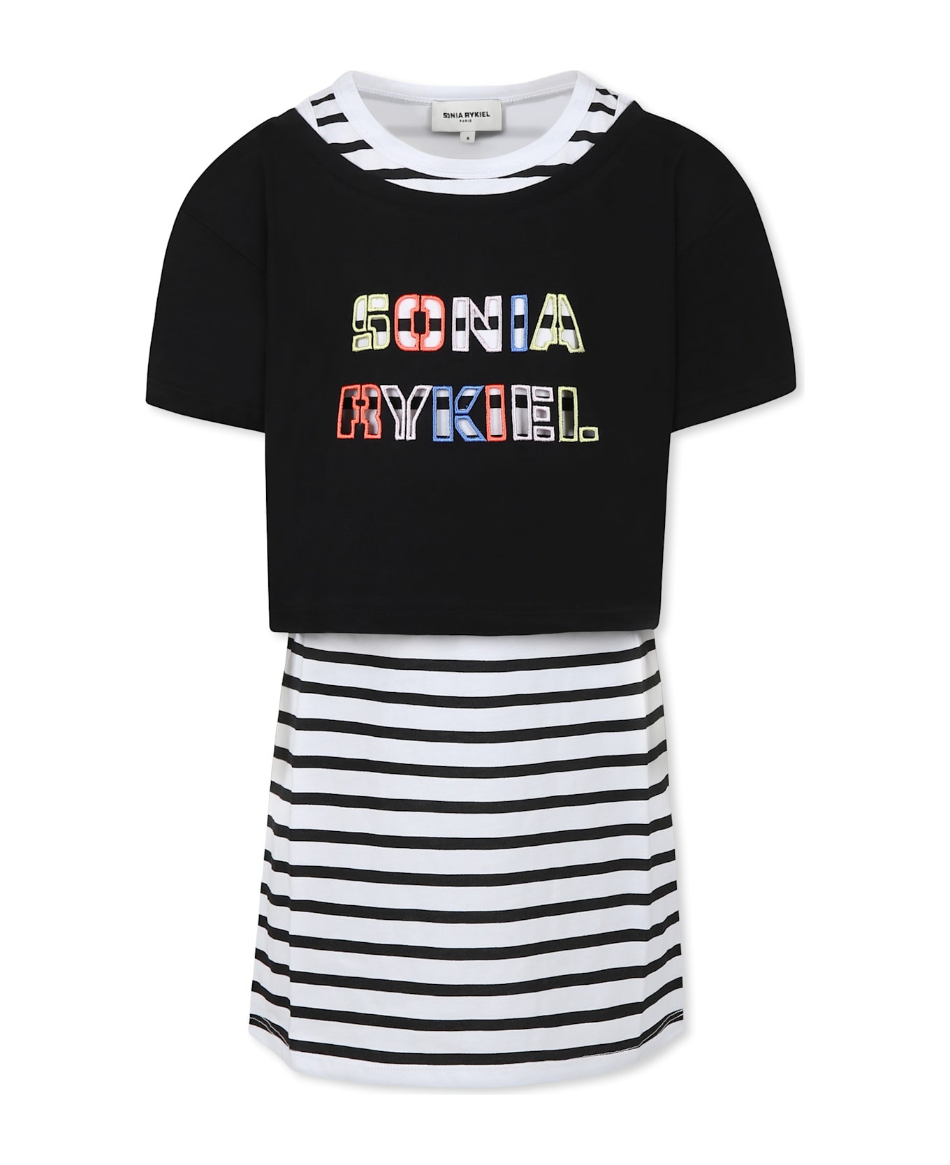 Rykiel Enfant Multicolor Dress For Girl With Logo - Multicolor