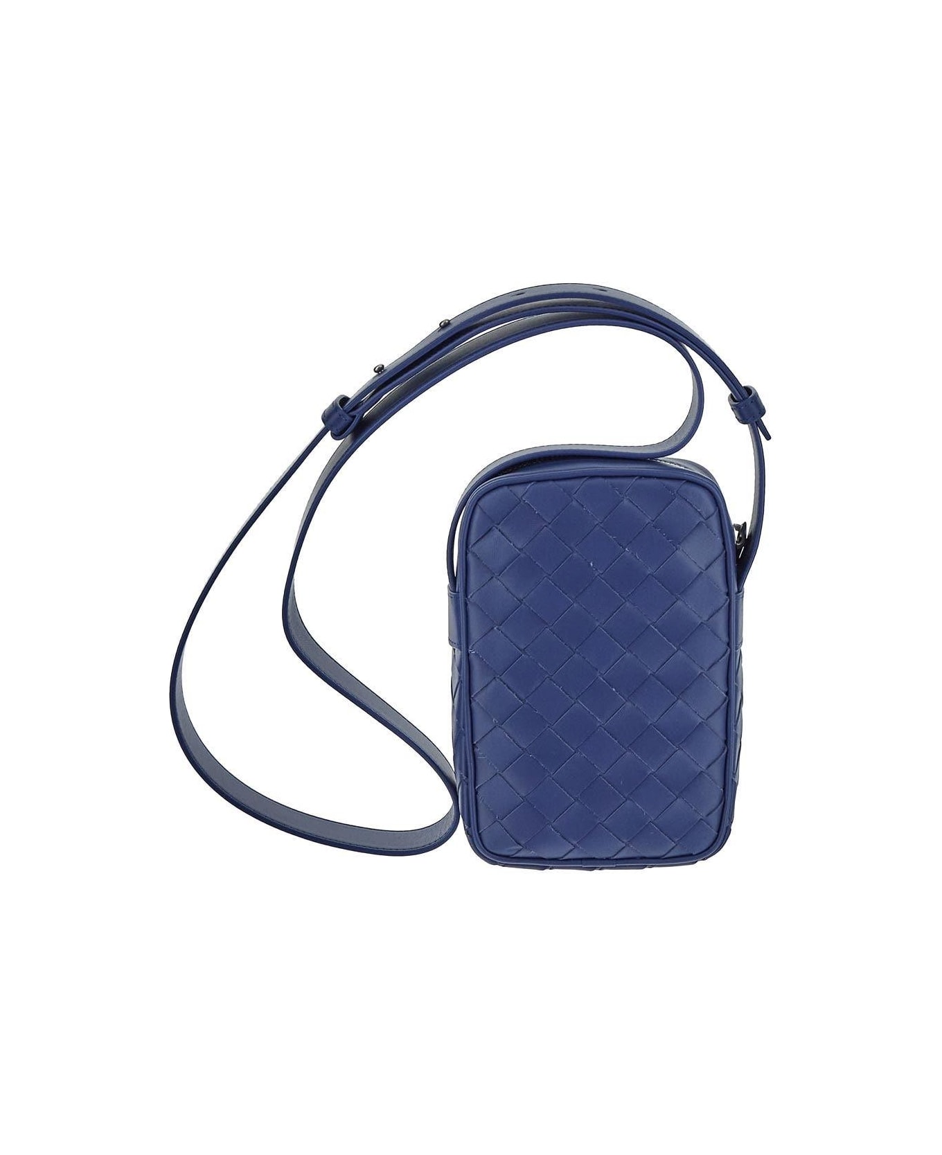 Bottega Veneta Intrecciato Zipped Phone Pouch - Blu
