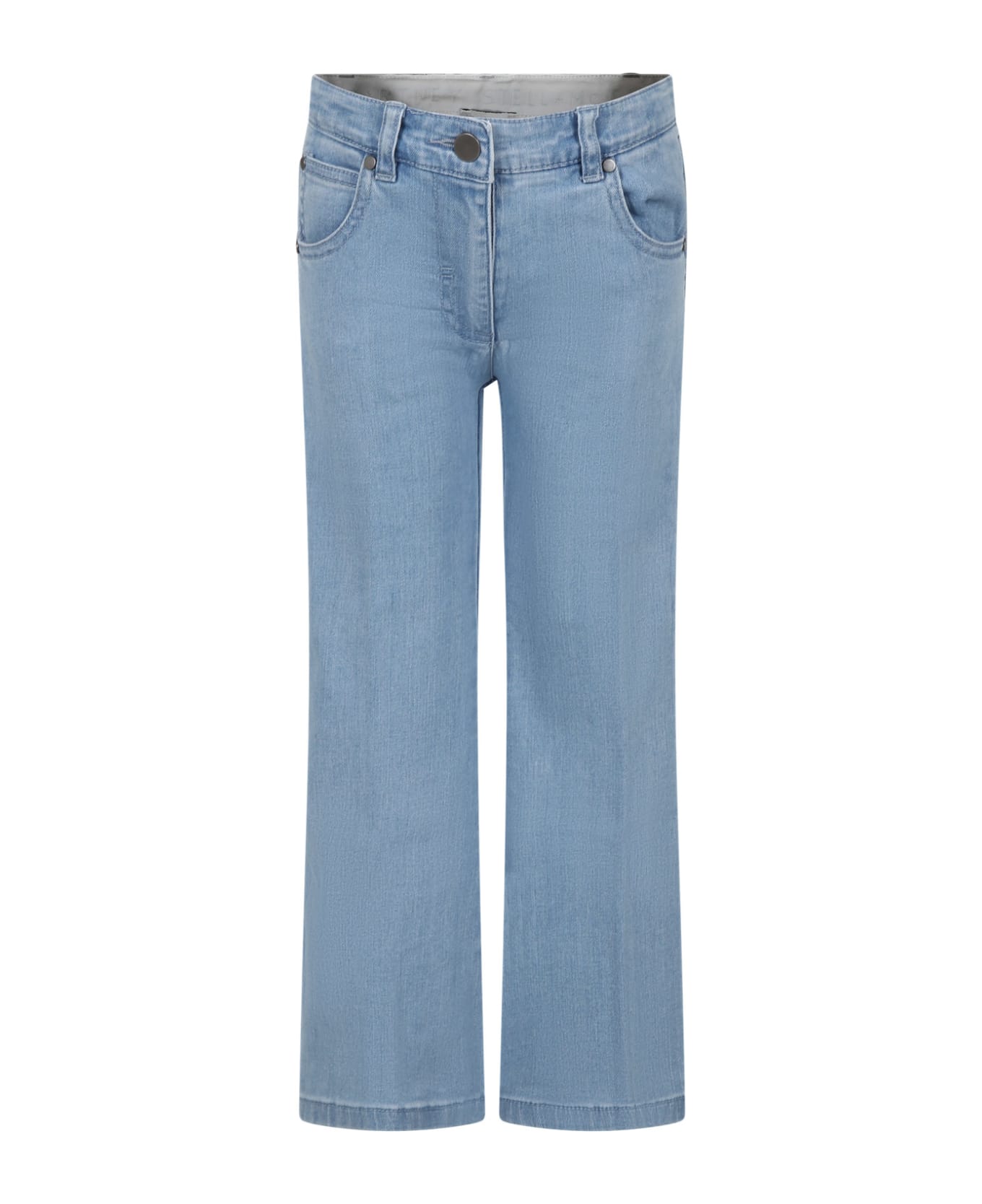 Stella McCartney Denim Jeans For Girl With Logo - Blue ボトムス