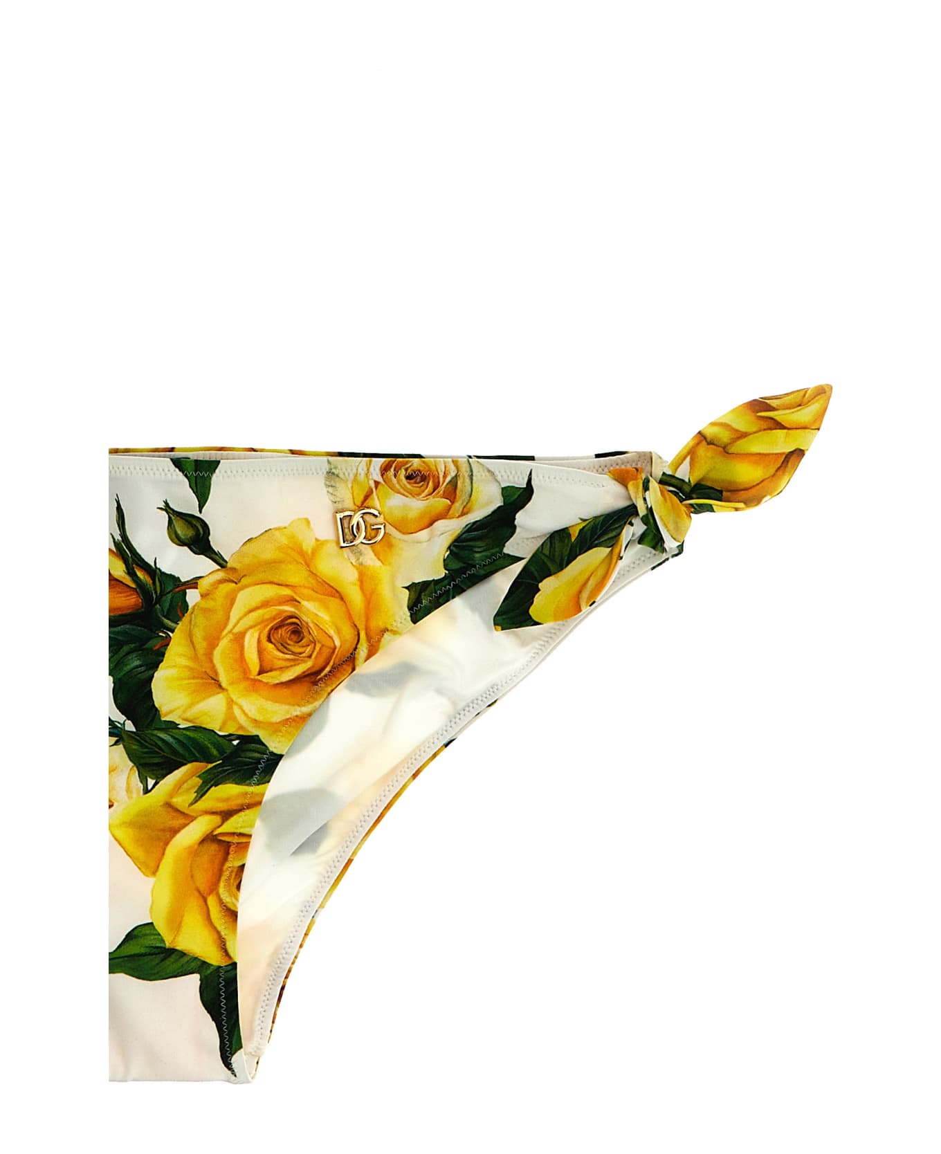 Dolce & Gabbana Triangle Bikini With Yellow Rose Print - Multicolor 水着