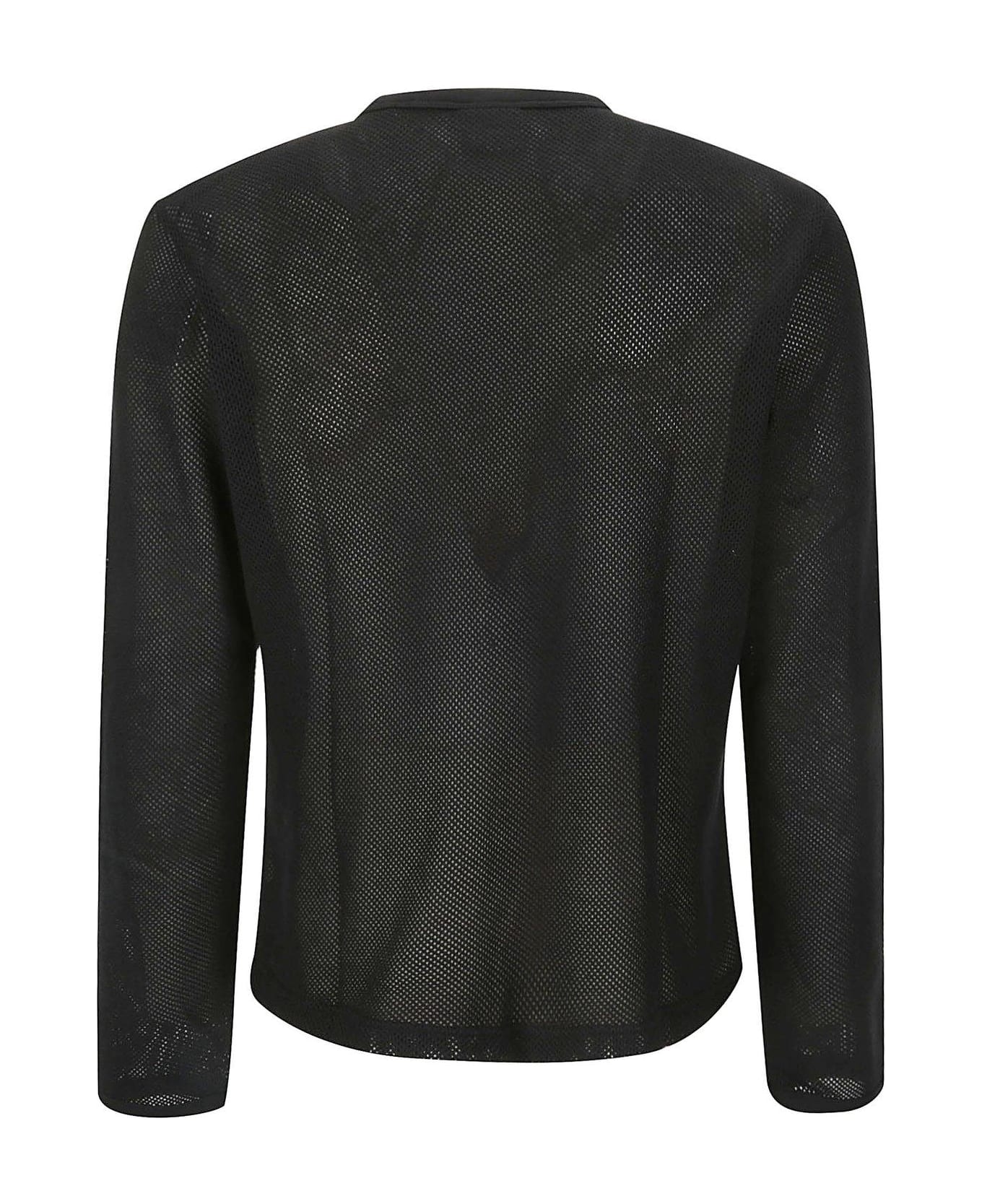 Courrèges Mesh Long-sleeved T-shirt - Black