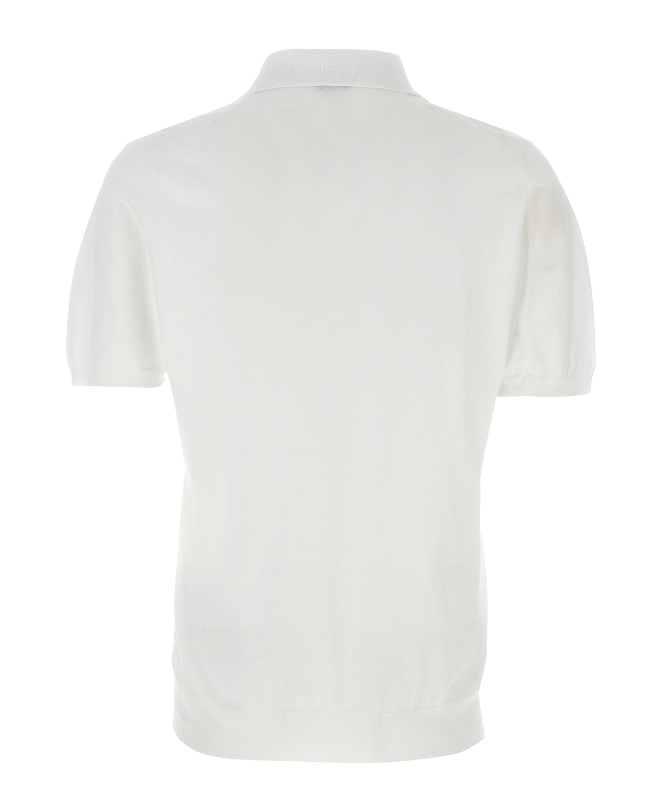 Kiton Honeycomb Polo Shirt - White