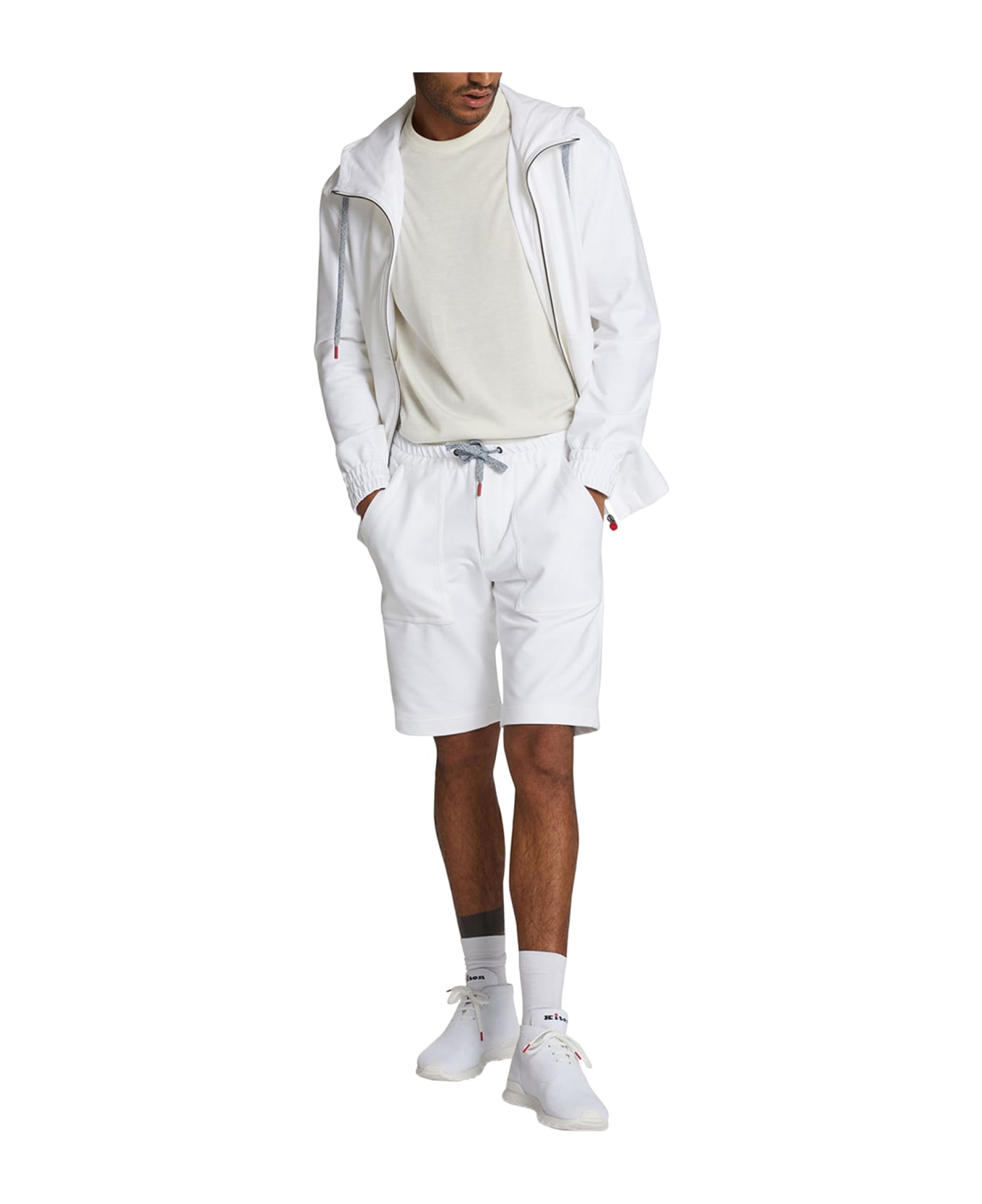 Kiton Umbi - Sweater W/hood Cotton - WHITE