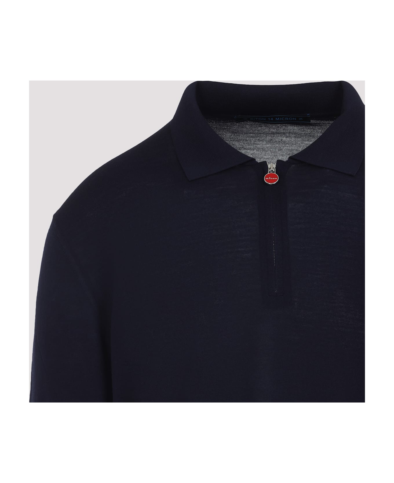 Kiton Long Sleeves Polo Shirt - Navy Blue