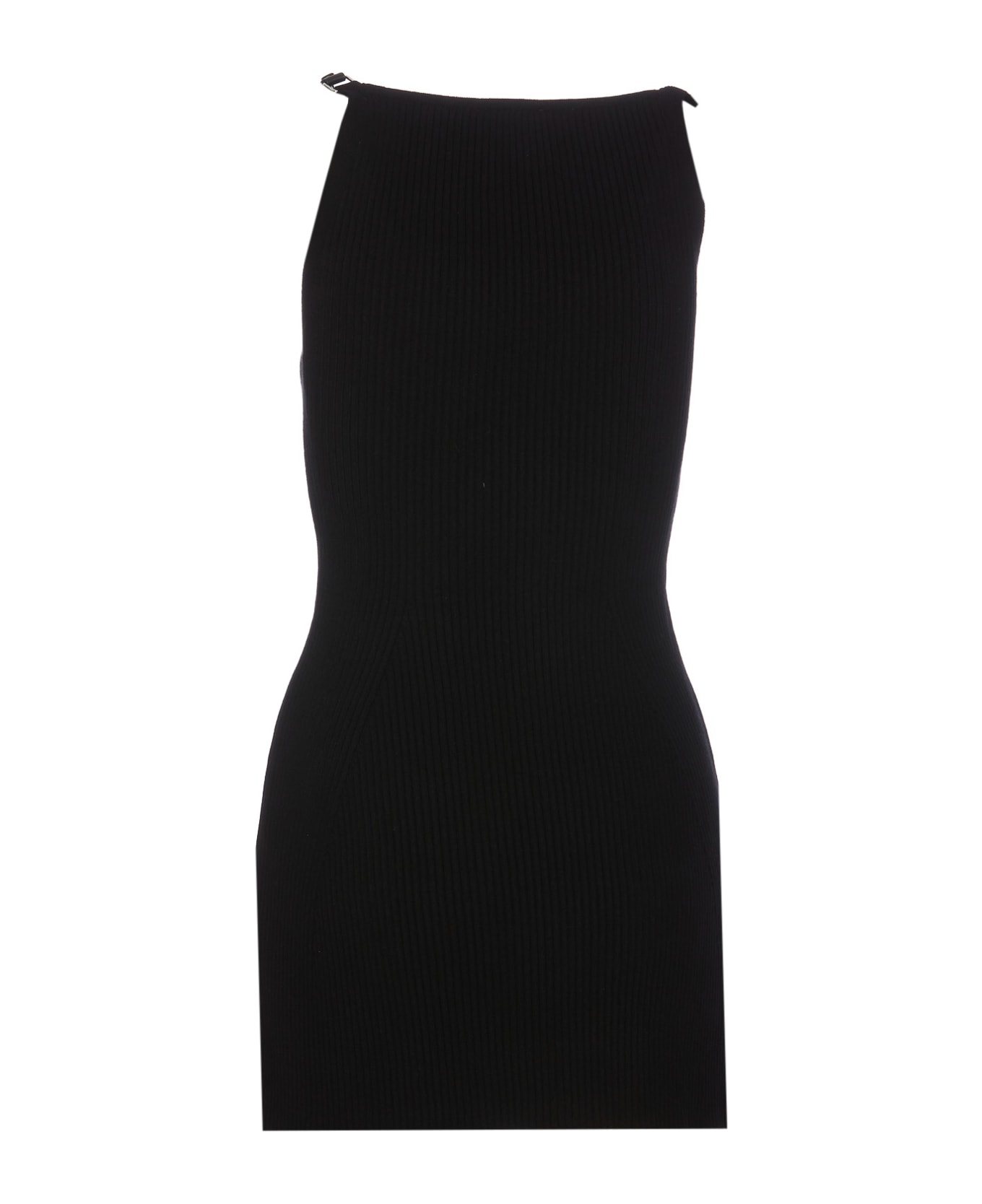 Courrèges Logo Knit Dress - Black