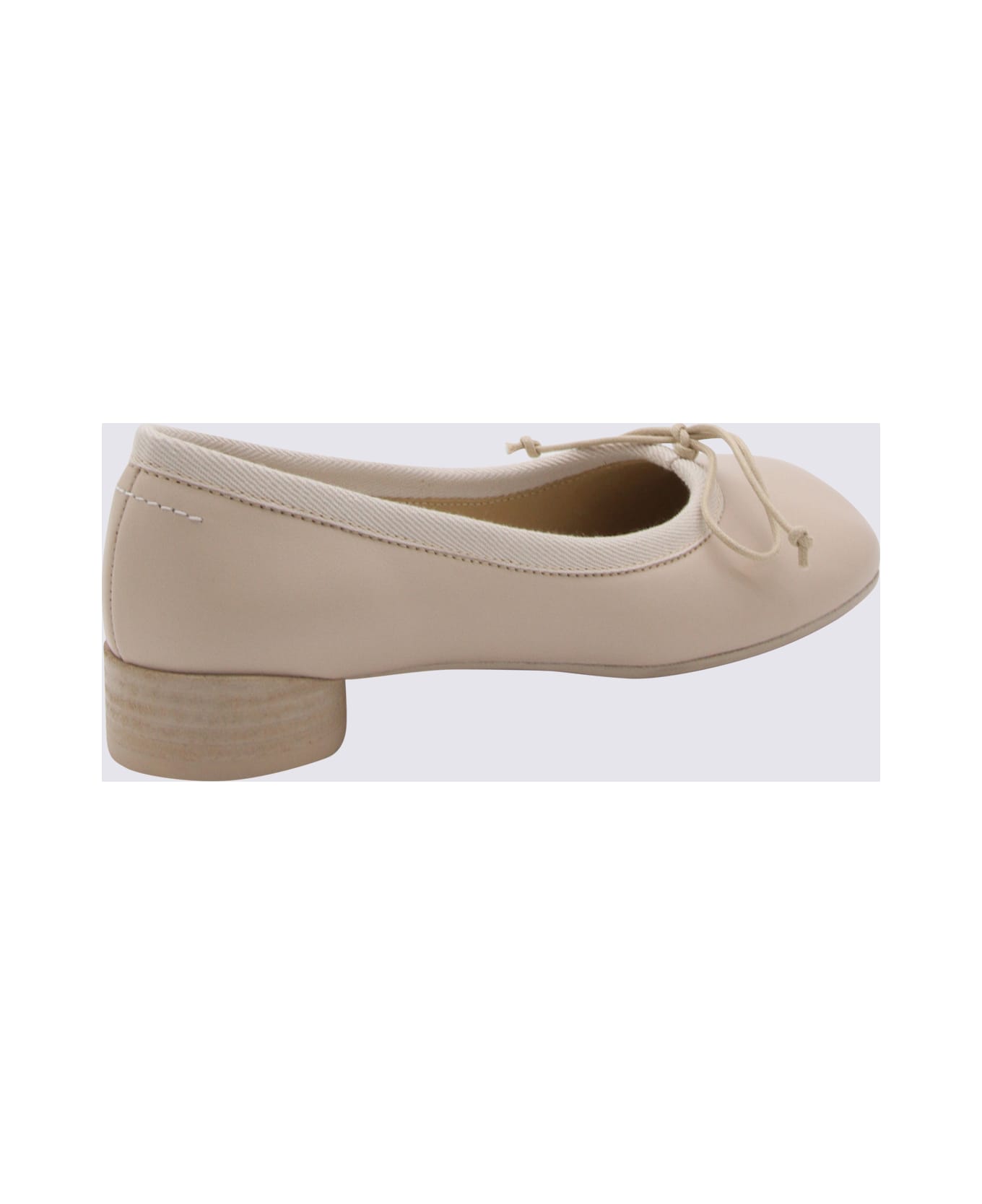 MM6 Maison Margiela Pink Leather Tabi Pumps - BEIGE