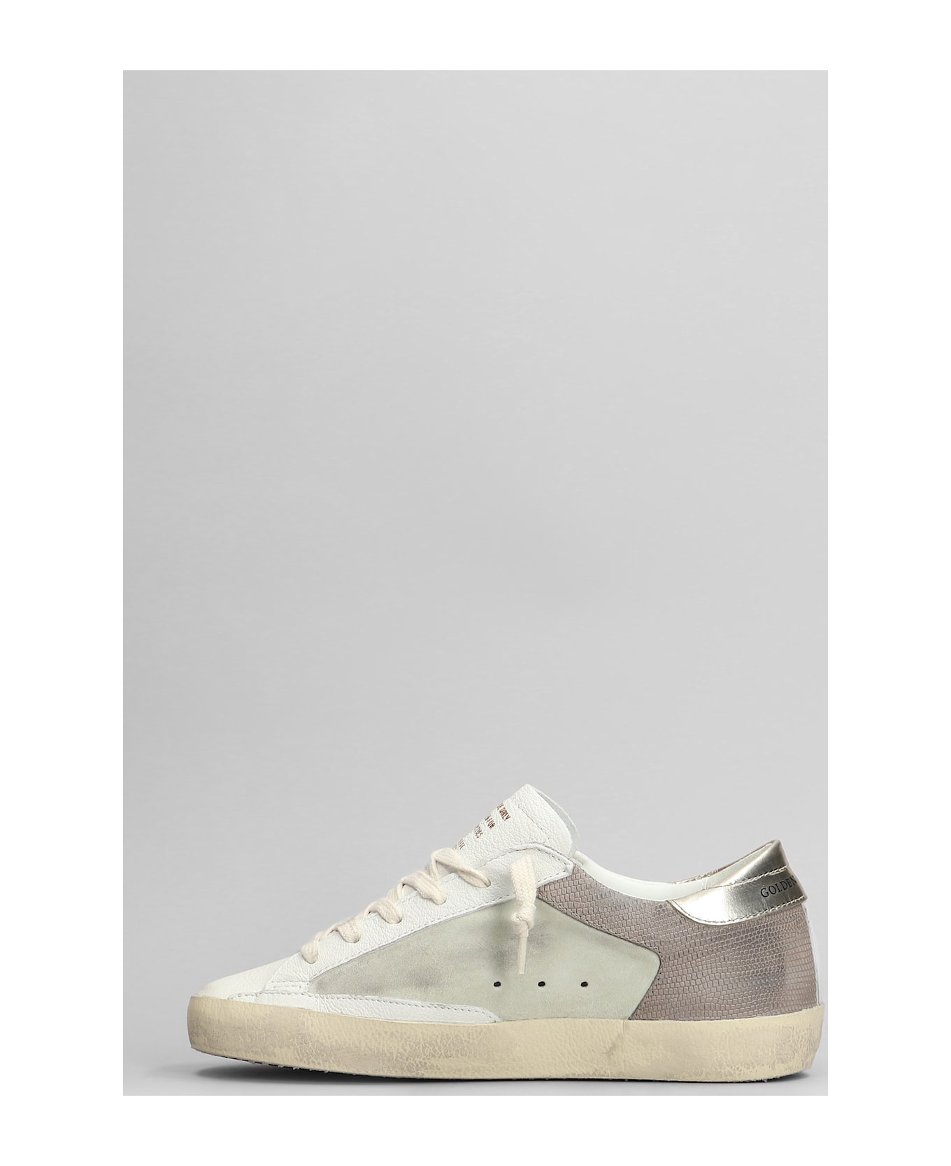 Golden Goose Superstar Sneakers In White Suede And Leather - white