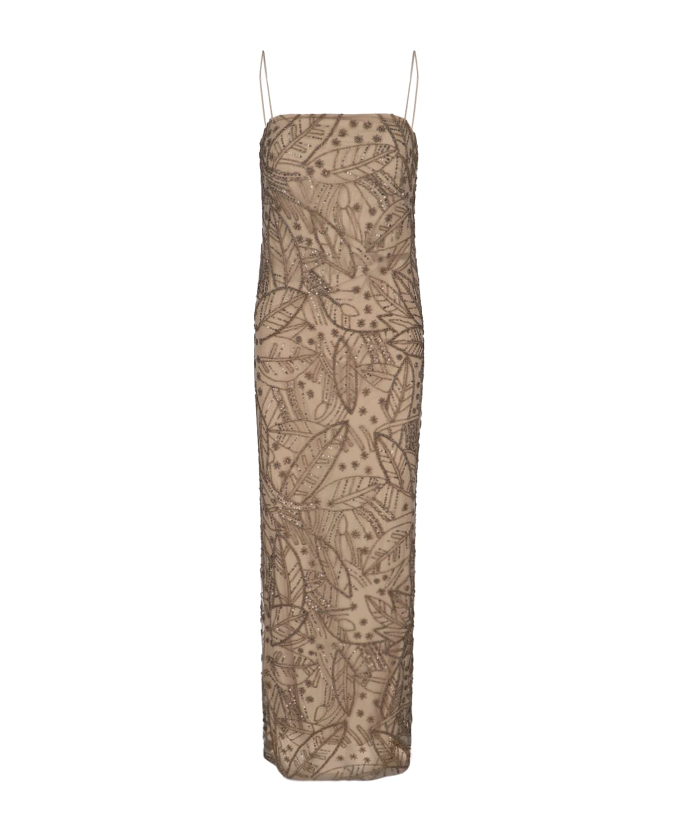 Ralph Lauren Mesh Dress With Beads - Brown