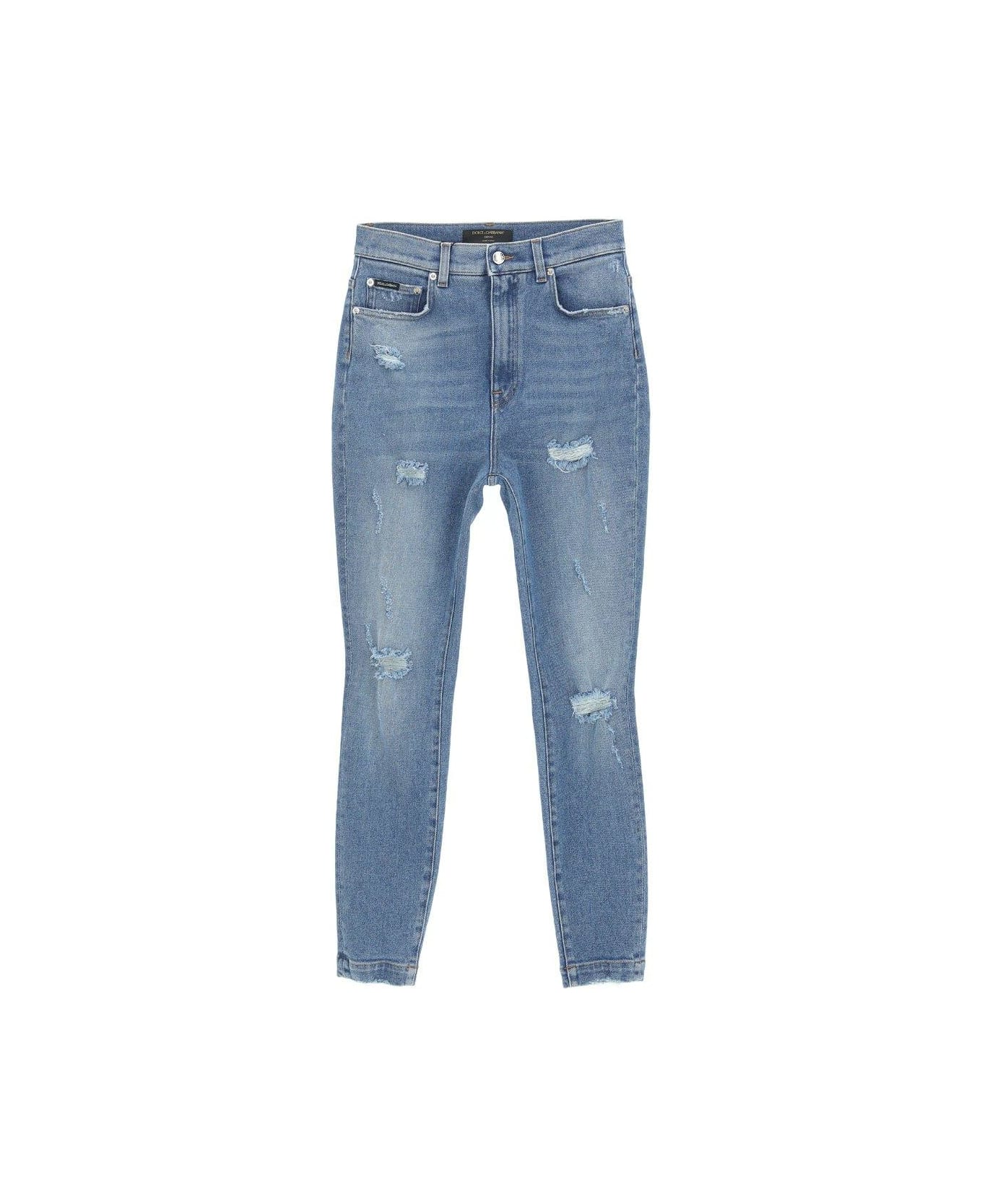 Dolce & Gabbana Distressed Grace Jeans - Blue jeans