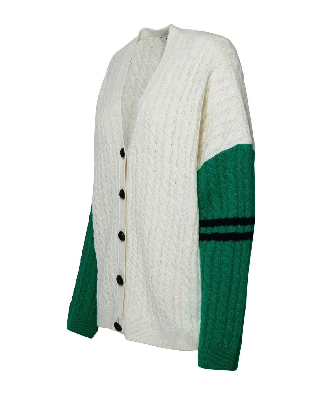 MSGM Ivory Cashmere Blend Cardigan - White