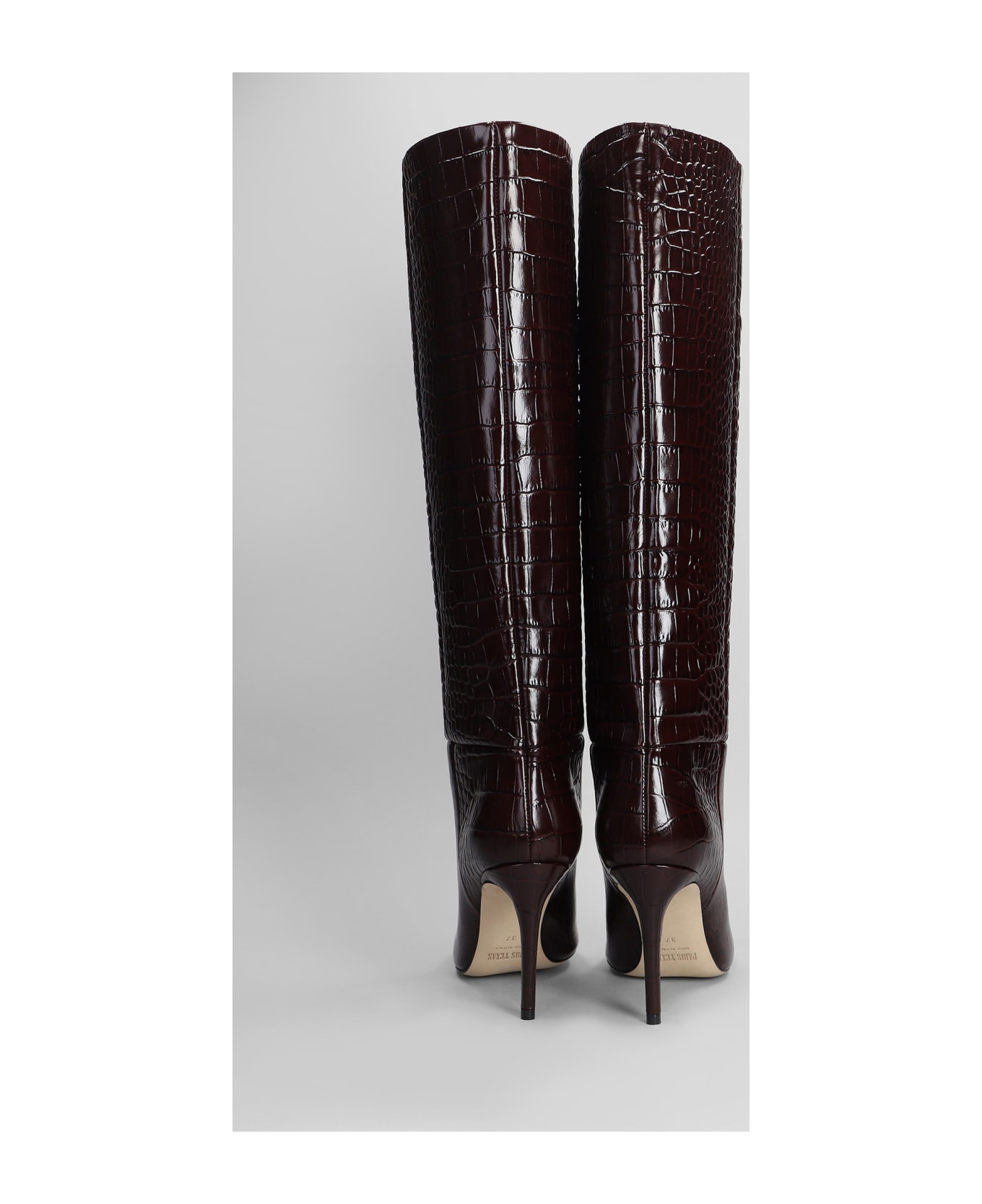 Paris Texas High Heels Boots In Bordeaux Leather - bordeaux