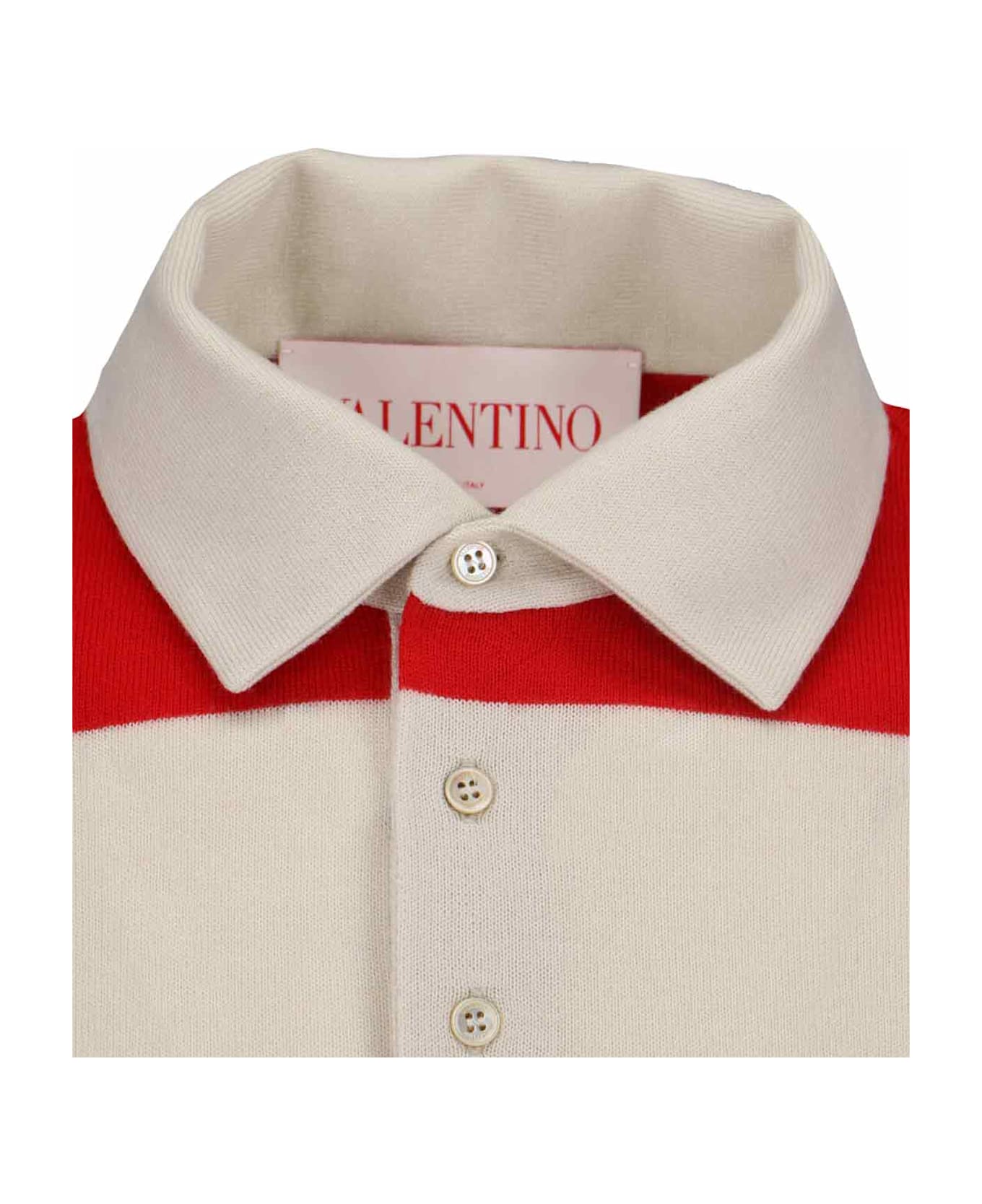 Striped Knitted Polo Shirt - Thumbnail 5